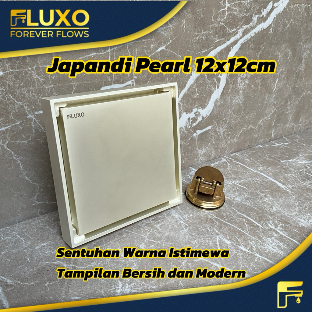 FLUXO Floor Drain Kuningan 12 x 12 CM Kotak Premium-Saringan Got Kamar Mandi Anti Bau dan Kecoa