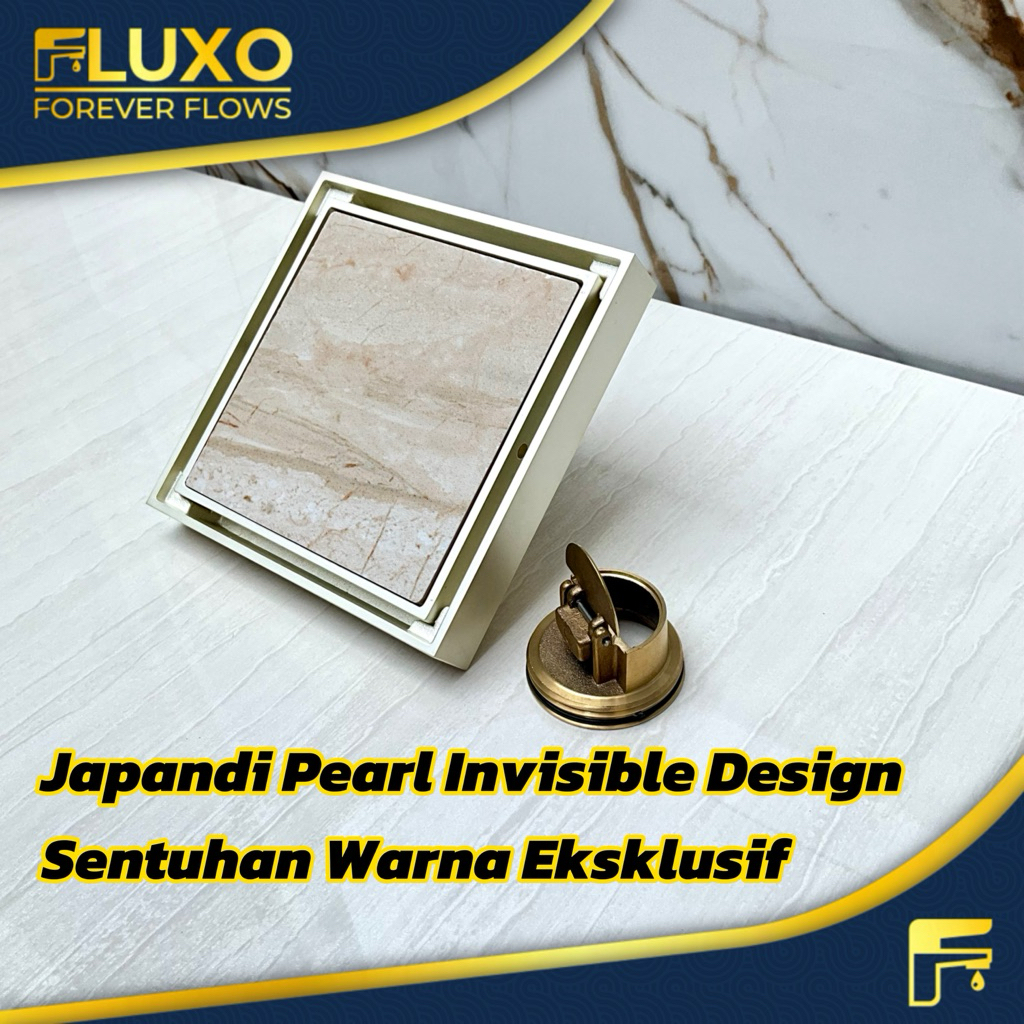 FLUXO Floor Drain Kuningan 12 x 12 CM Kotak Premium-Saringan Got Kamar Mandi Anti Bau dan Kecoa