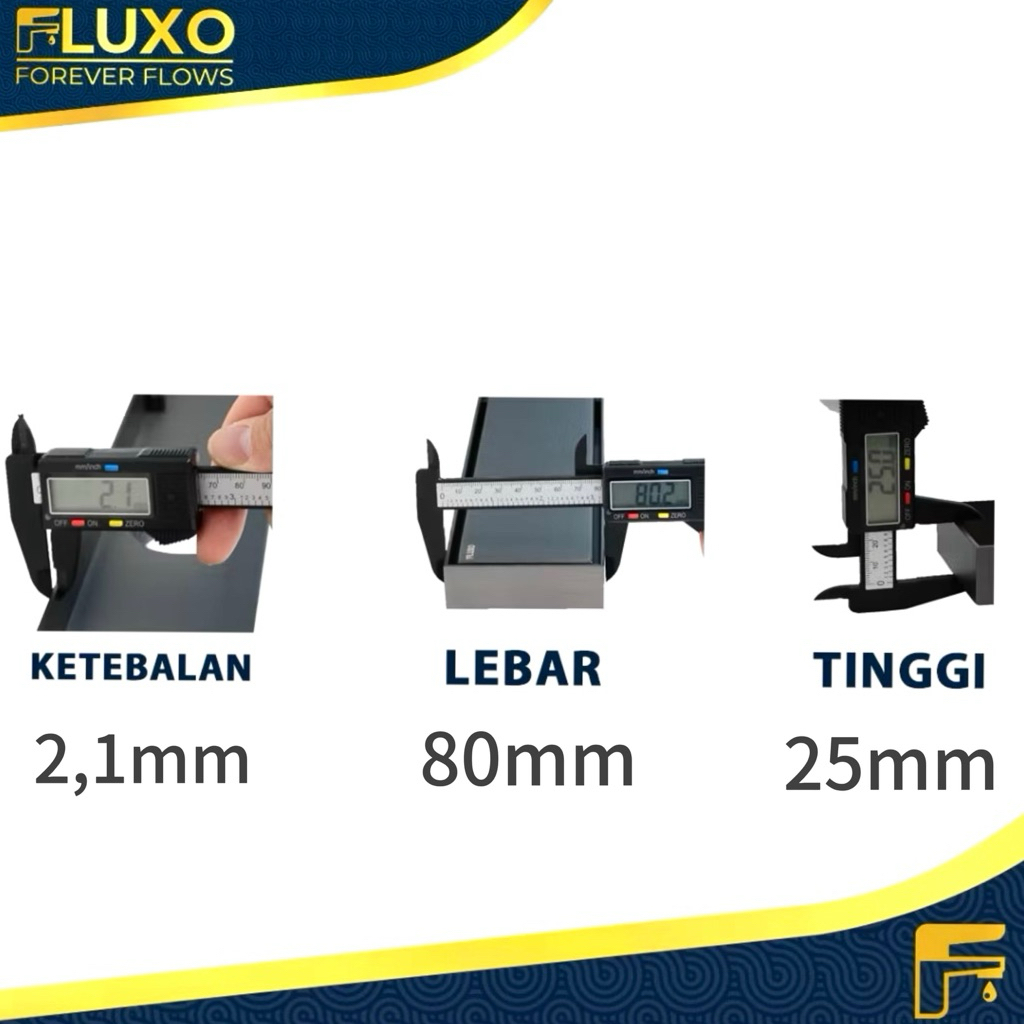 FLUXO Floor Drain Panjang Linear Lubang Samping SUS 304 Stainless Steel Premium Saringan Got kamar mandi Anti Bau Serangga