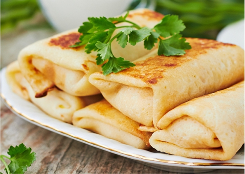 Млинці куркою та рисом