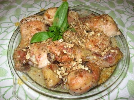Курка тушена, з поливкою