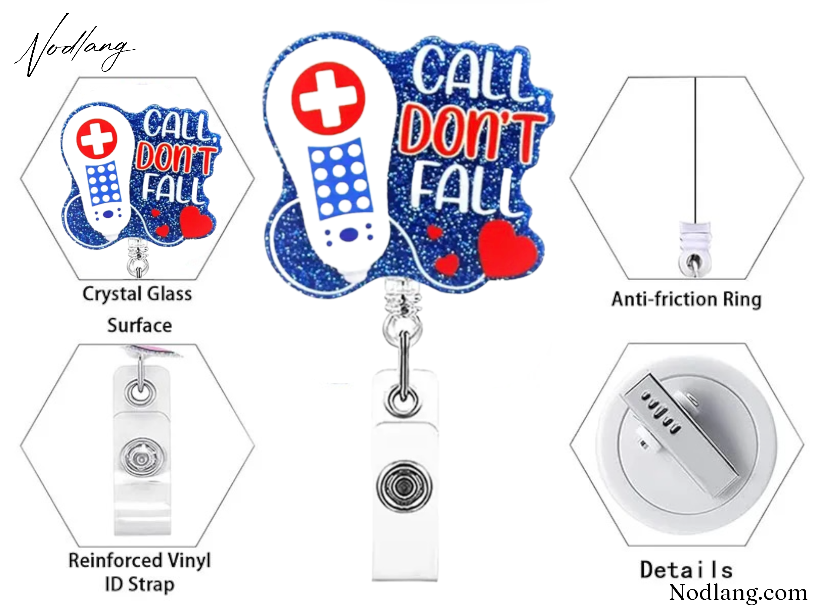 Call, Don't Fall Retractable Badge Reel – Fun & Functional ID Holder for Radiologists