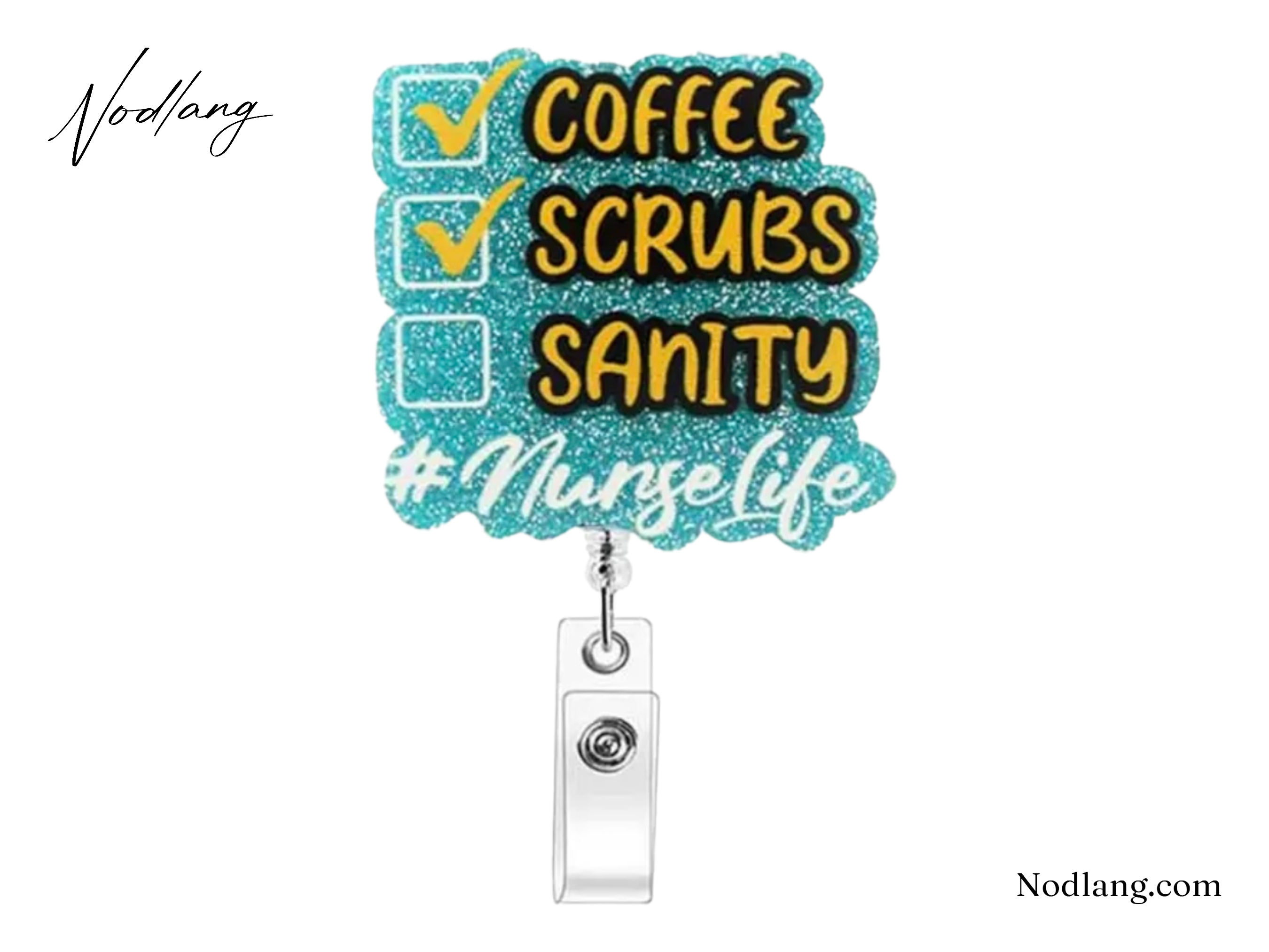Coffee Scrubs Sanity Retractable Badge Reel – Sparkling & Functional ID Holder