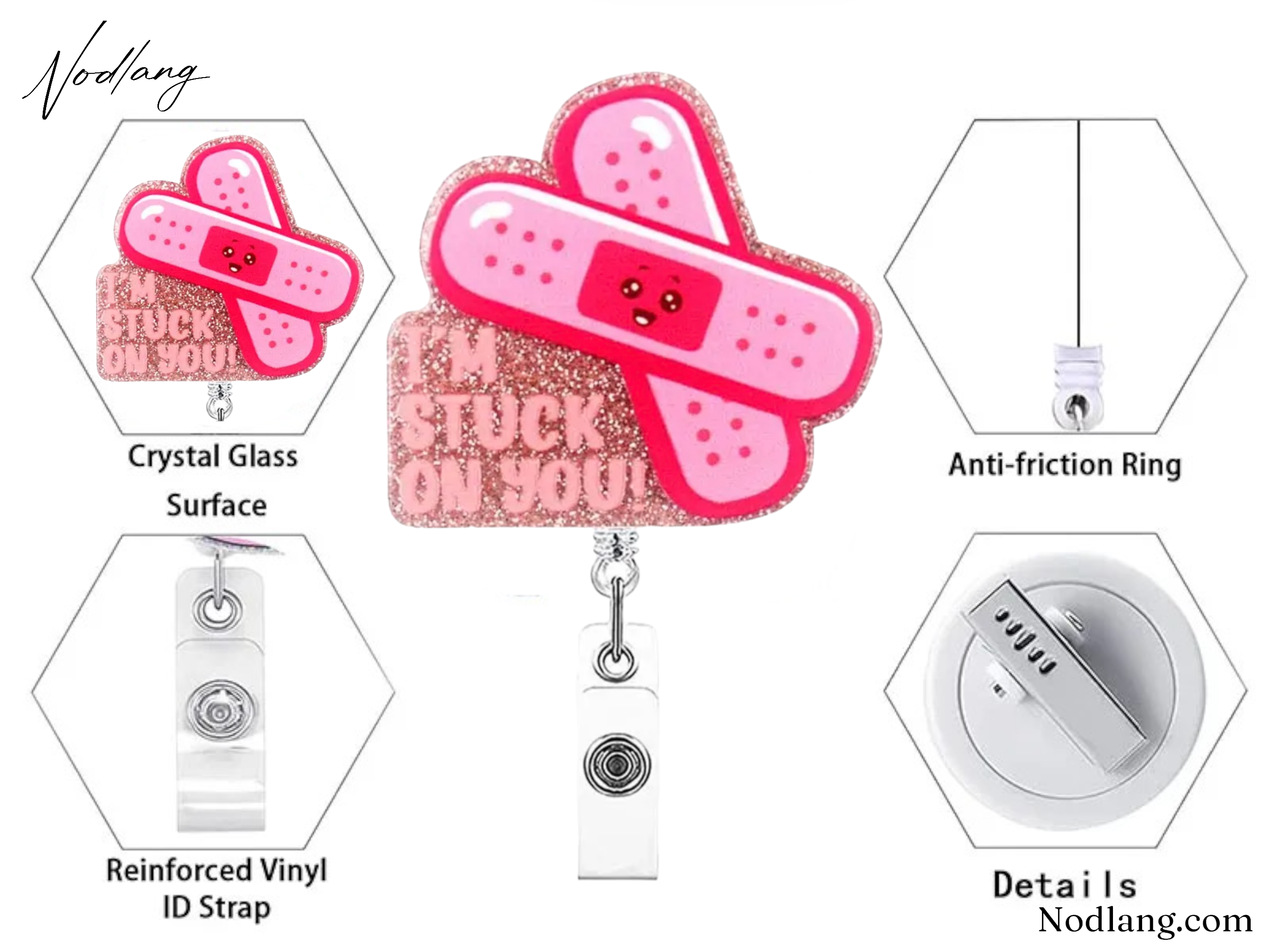 I'm Stuck On You Retractable Badge Reel – Sparkling & Functional ID Holder