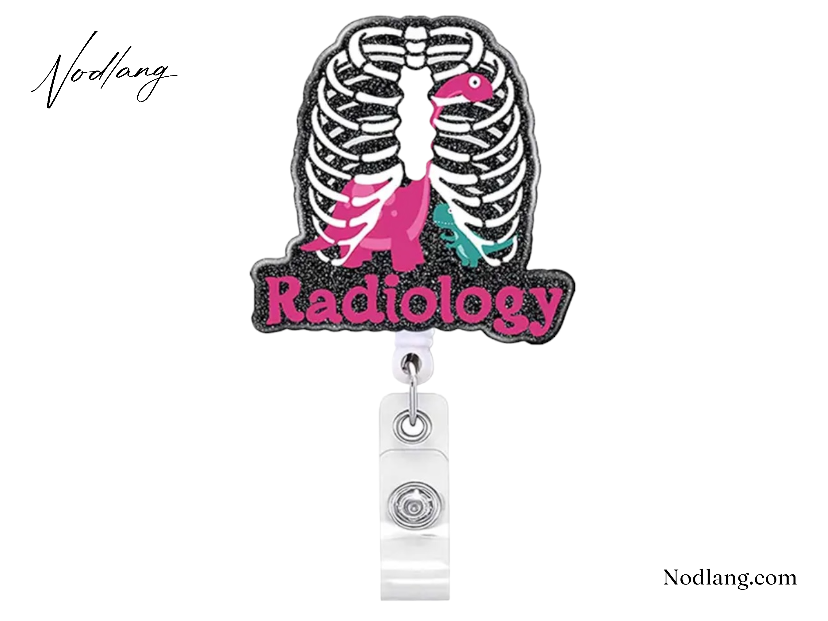 Radiology Dinosaur Retractable Badge Reel – Fun & Functional ID Holder for Radiologists