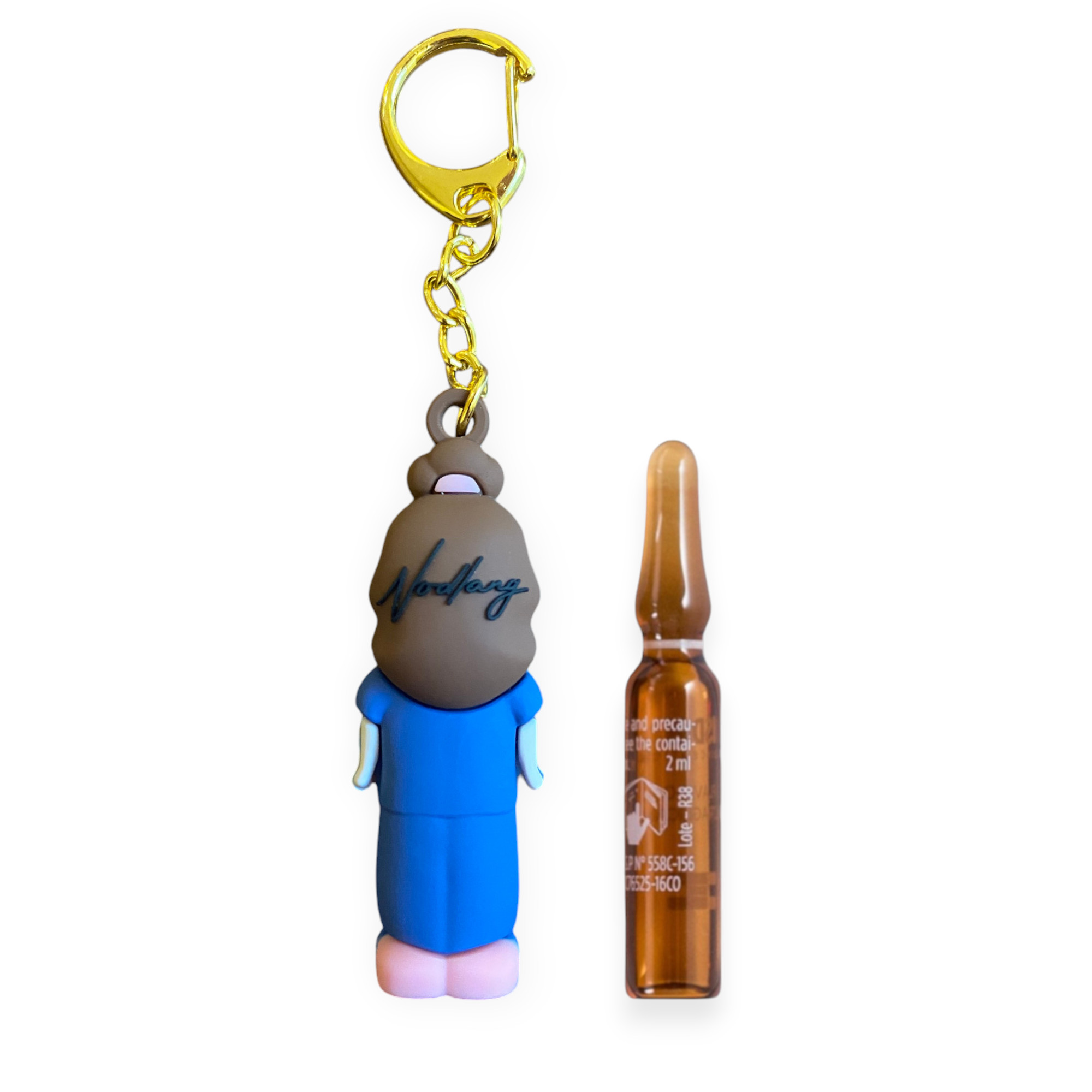 Blue Scrubs Female Ampoule Opener: Practical Nurse Keyring for Careful Professionals