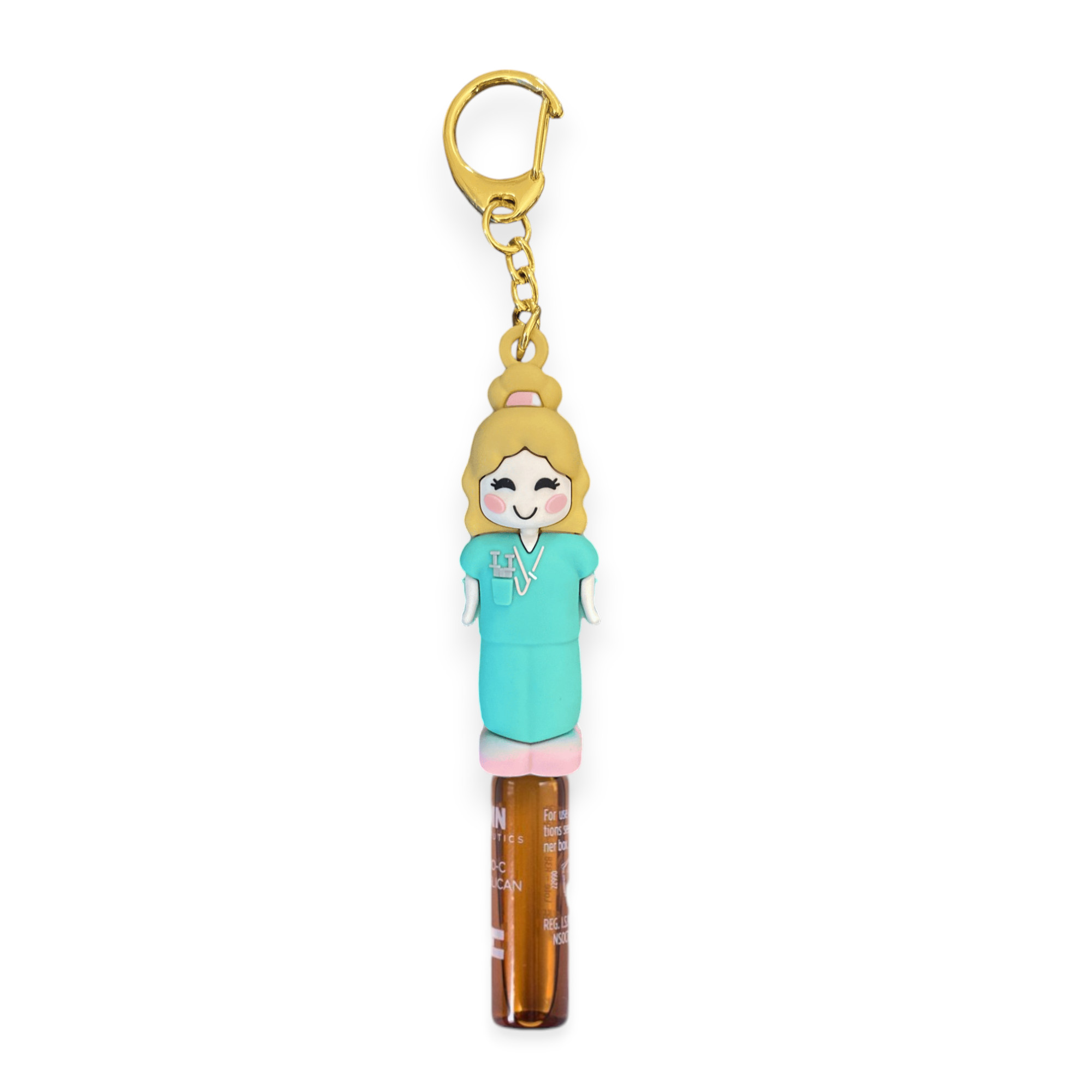 Green Scrubs Female Ampoule Opener: Practical Nurse Keyring for Careful Professionals