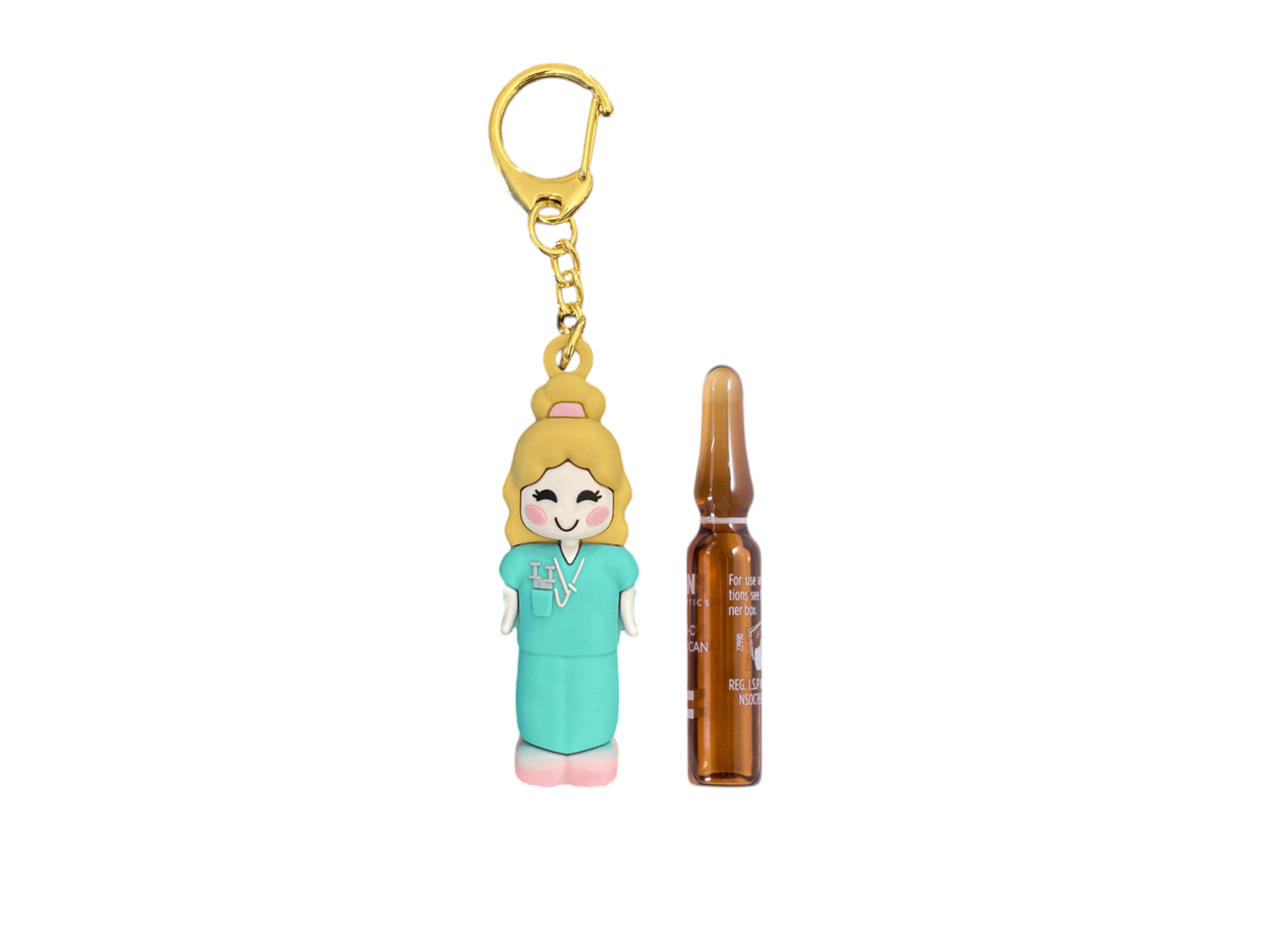 Green Scrubs Female Ampoule Opener: Practical Nurse Keyring for Careful Professionals