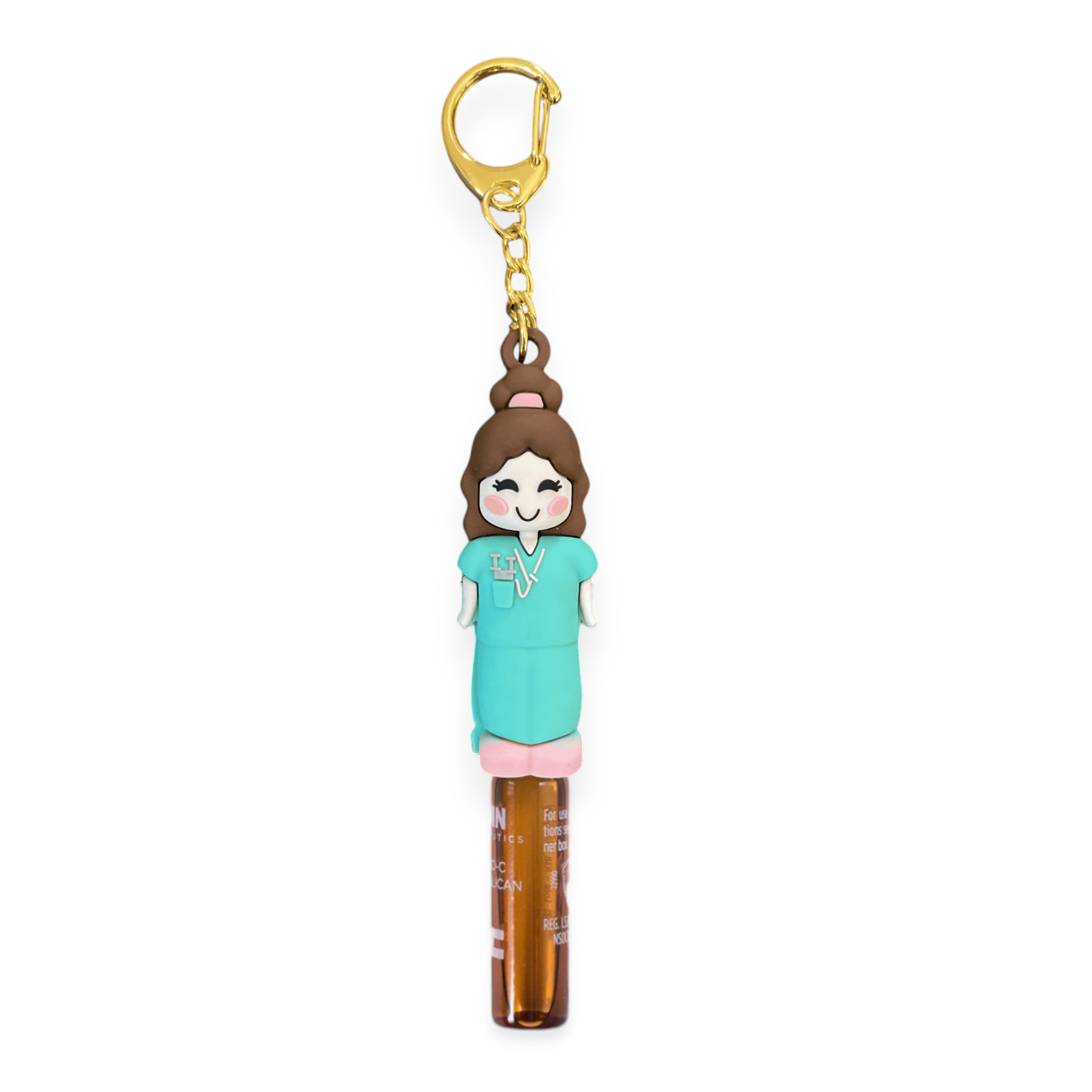 Green Scrubs Female Ampoule Opener: Practical Nurse Keyring for Careful Professionals