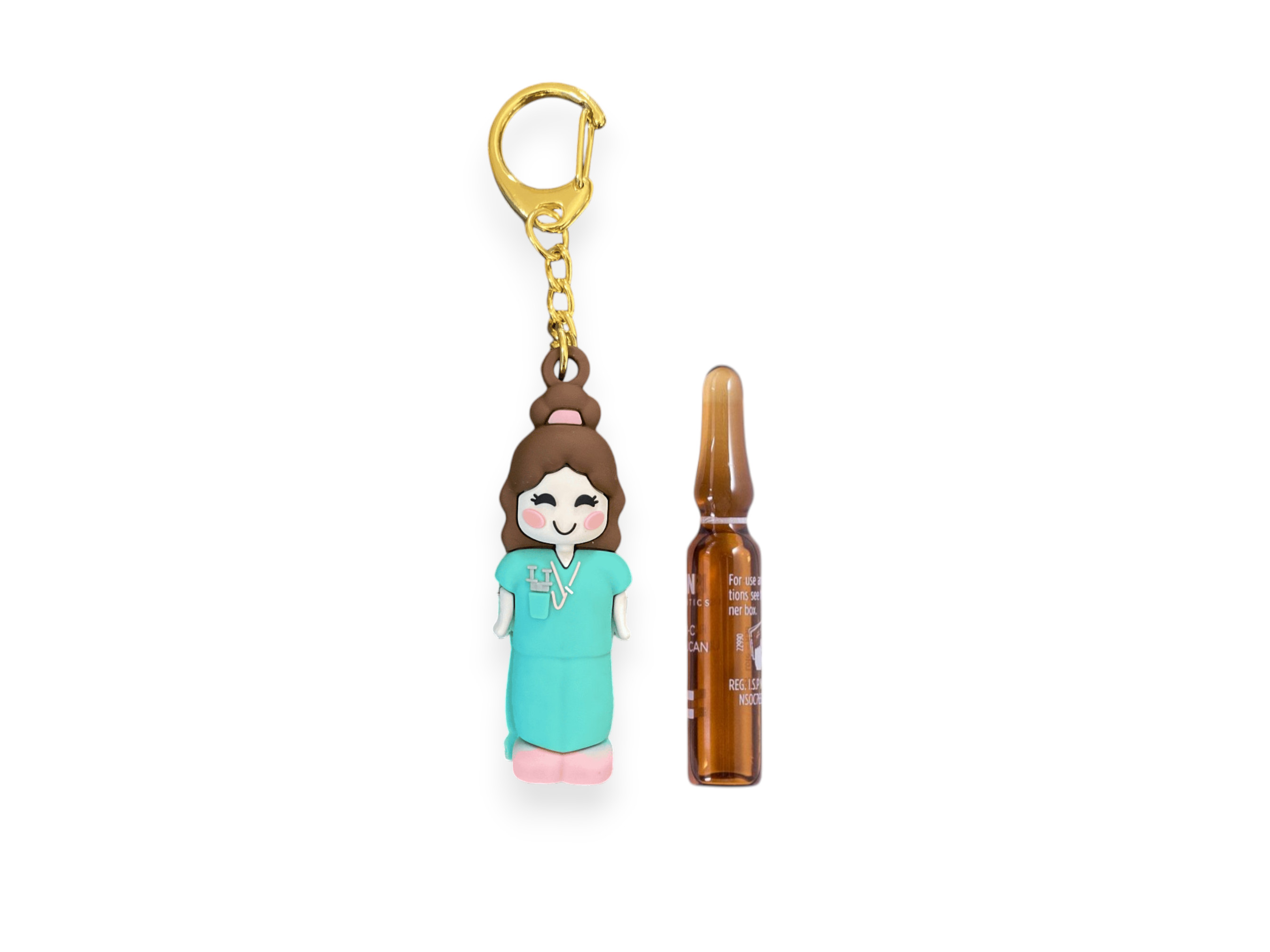 Green Scrubs Female Ampoule Opener: Practical Nurse Keyring for Careful Professionals