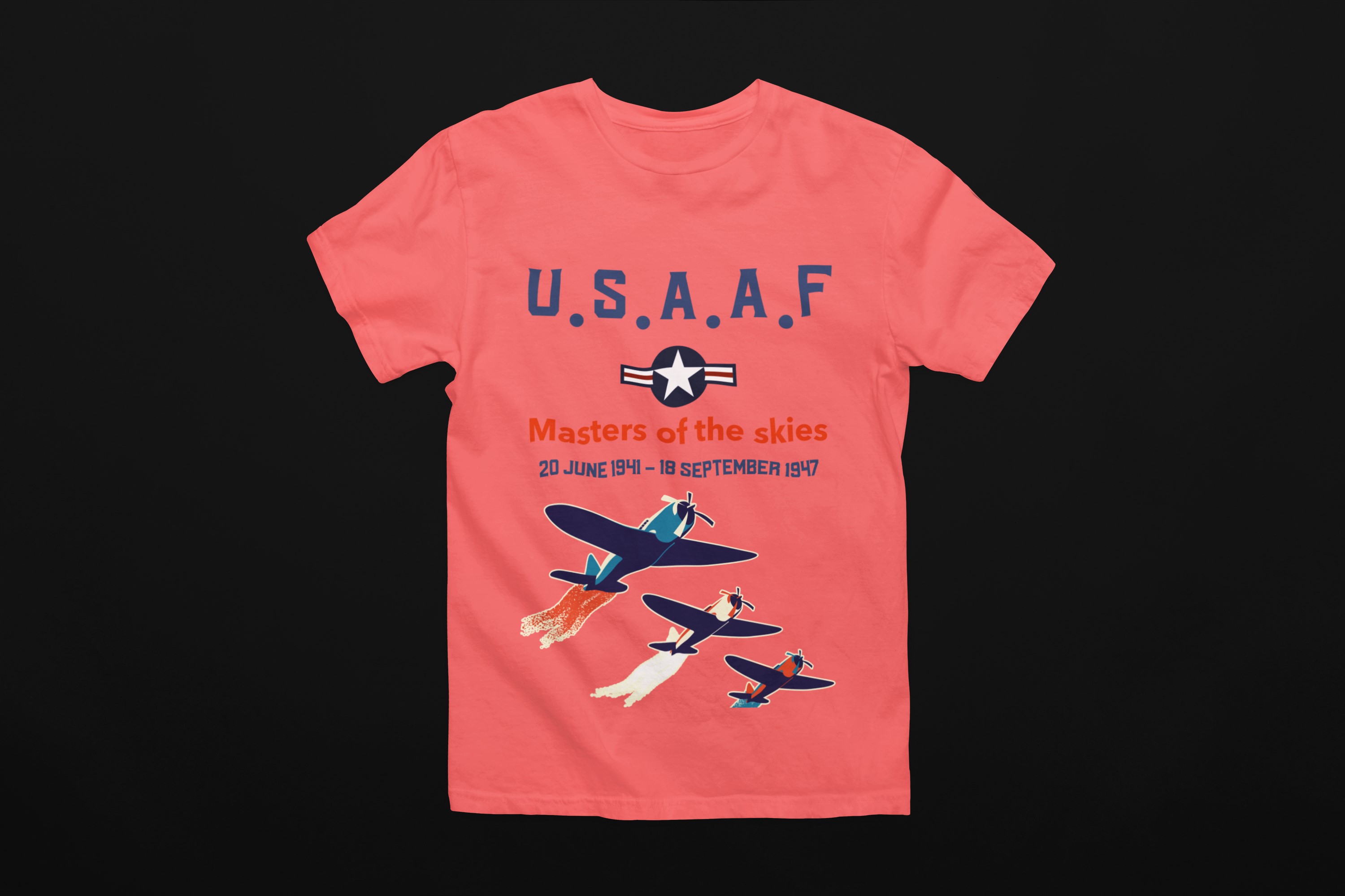 Military Inspired T-Shirts and WW2 Memorial Apparel | Unique Designs. 'USAAF' T-shirt