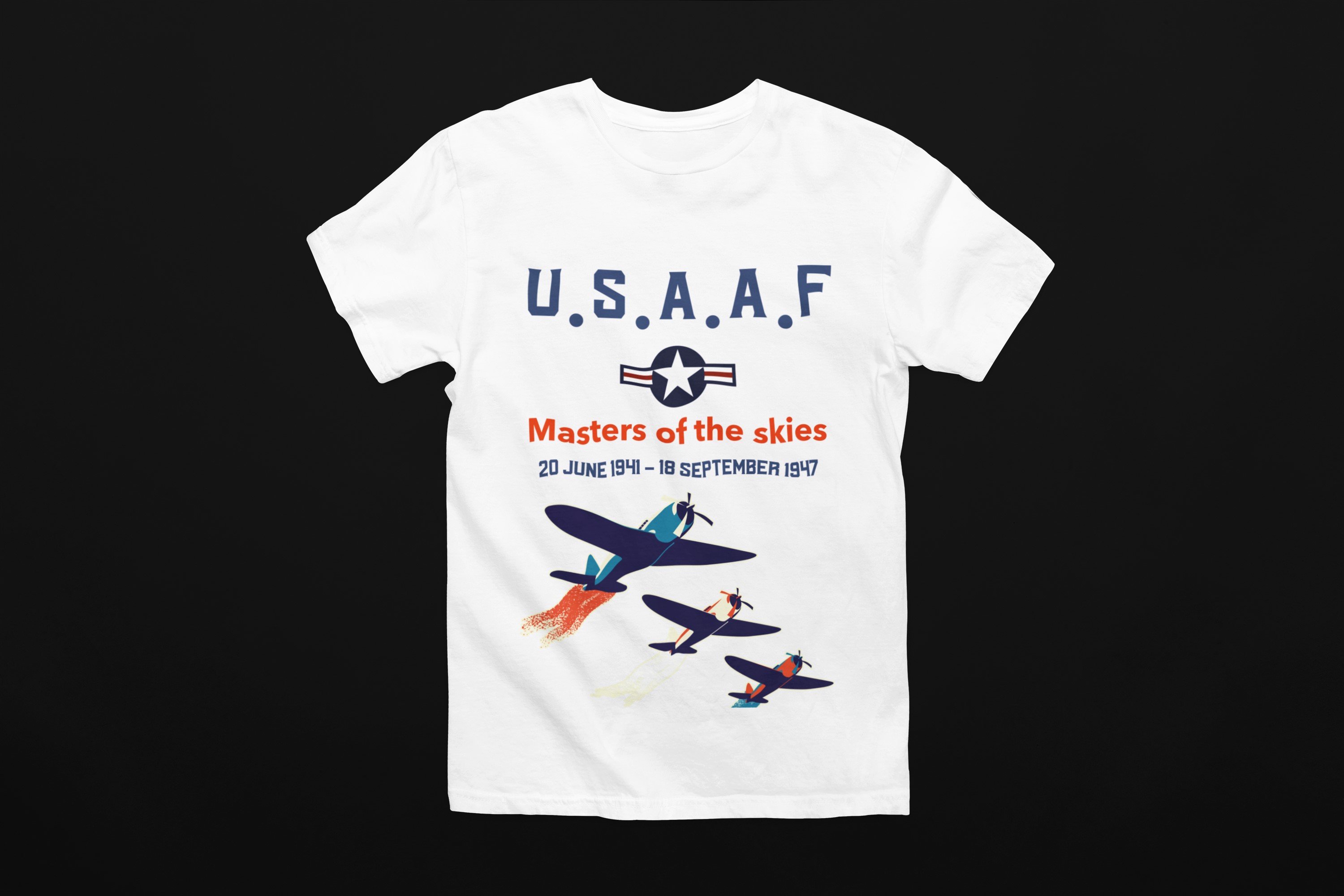 Military Inspired T-Shirts and WW2 Memorial Apparel | Unique Designs. 'USAAF' T-shirt