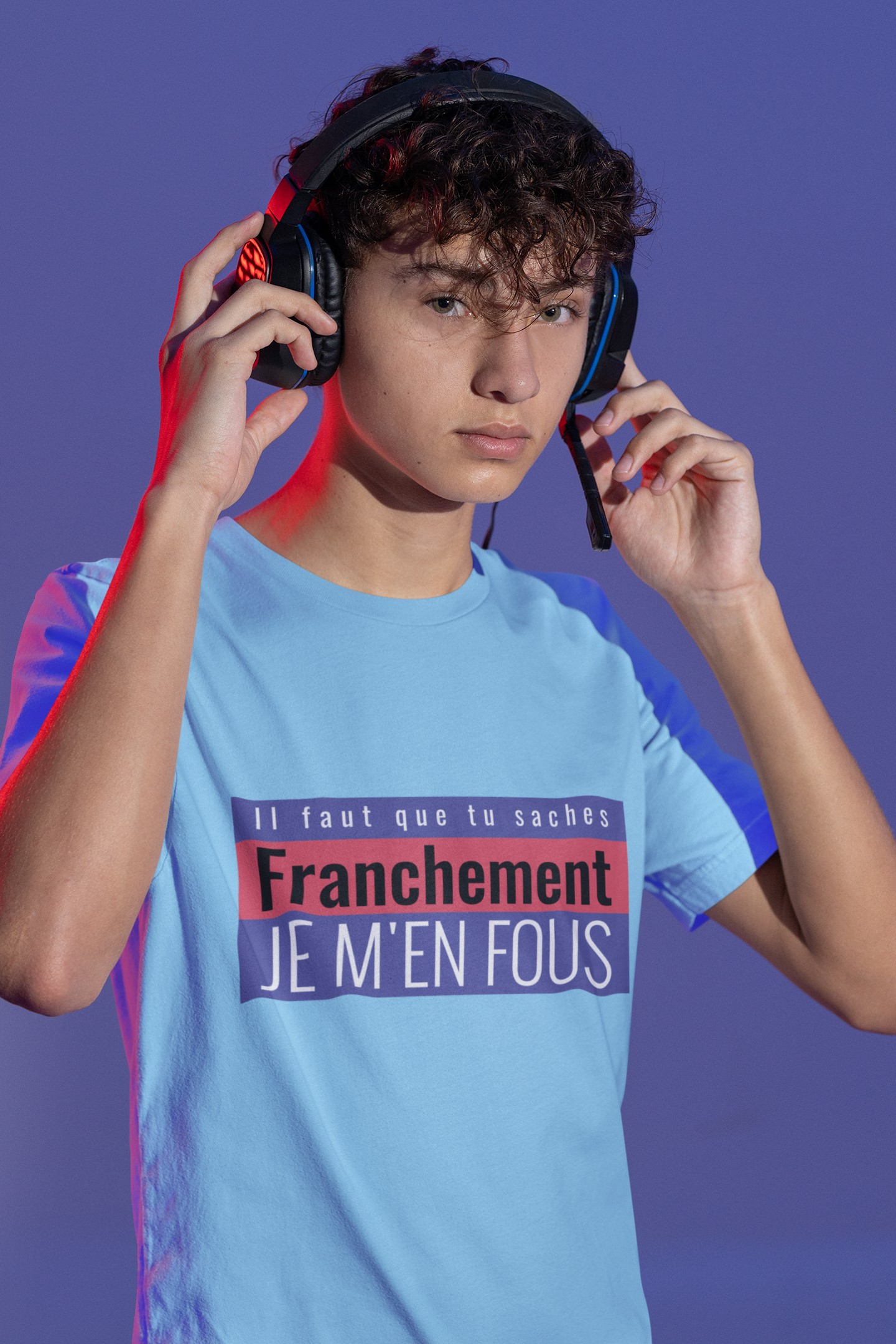 Humorous T-Shirts | Light-Hearted Designs for Modern Life. 'I don't care' T-shirt (Je m'en fous). 