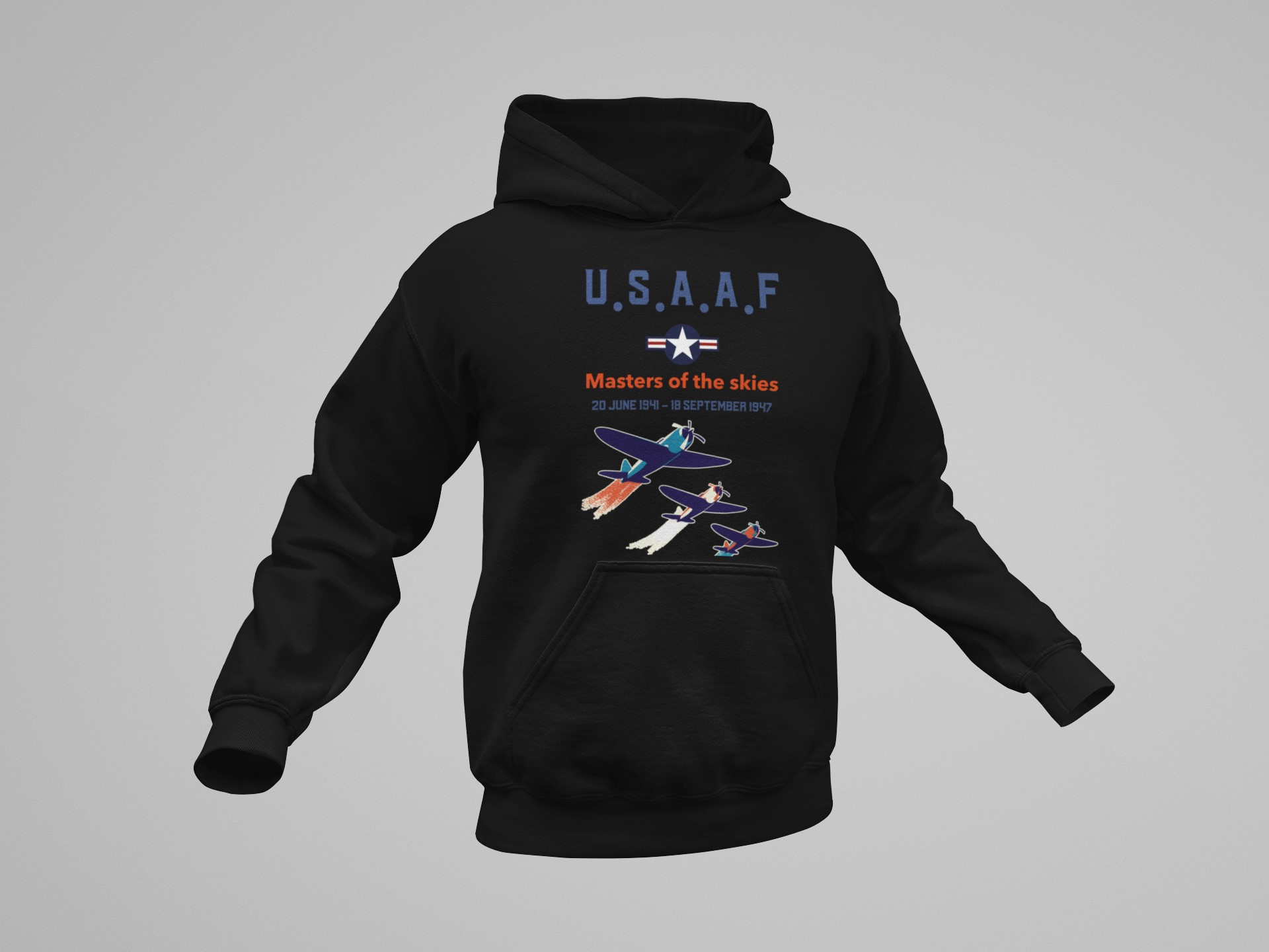 Military Inspired T-Shirts and WW2 Memorial Apparel | Unique Designs. 'USAAF' Hoodie 