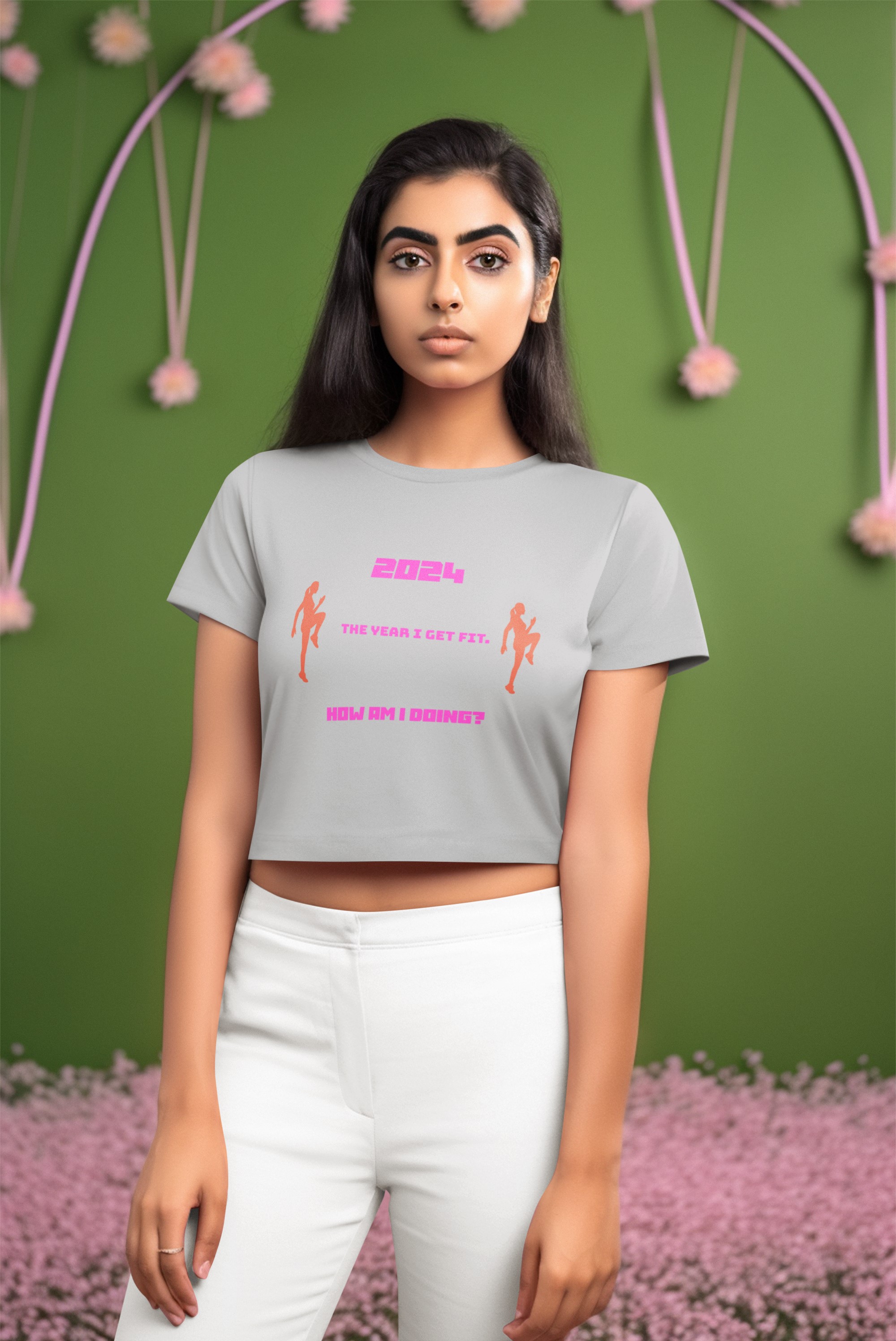 Tank Tops, T-Shirts, and Sweatshirts for Your Yoga Regime. 'Get Fit 2024' Crop top