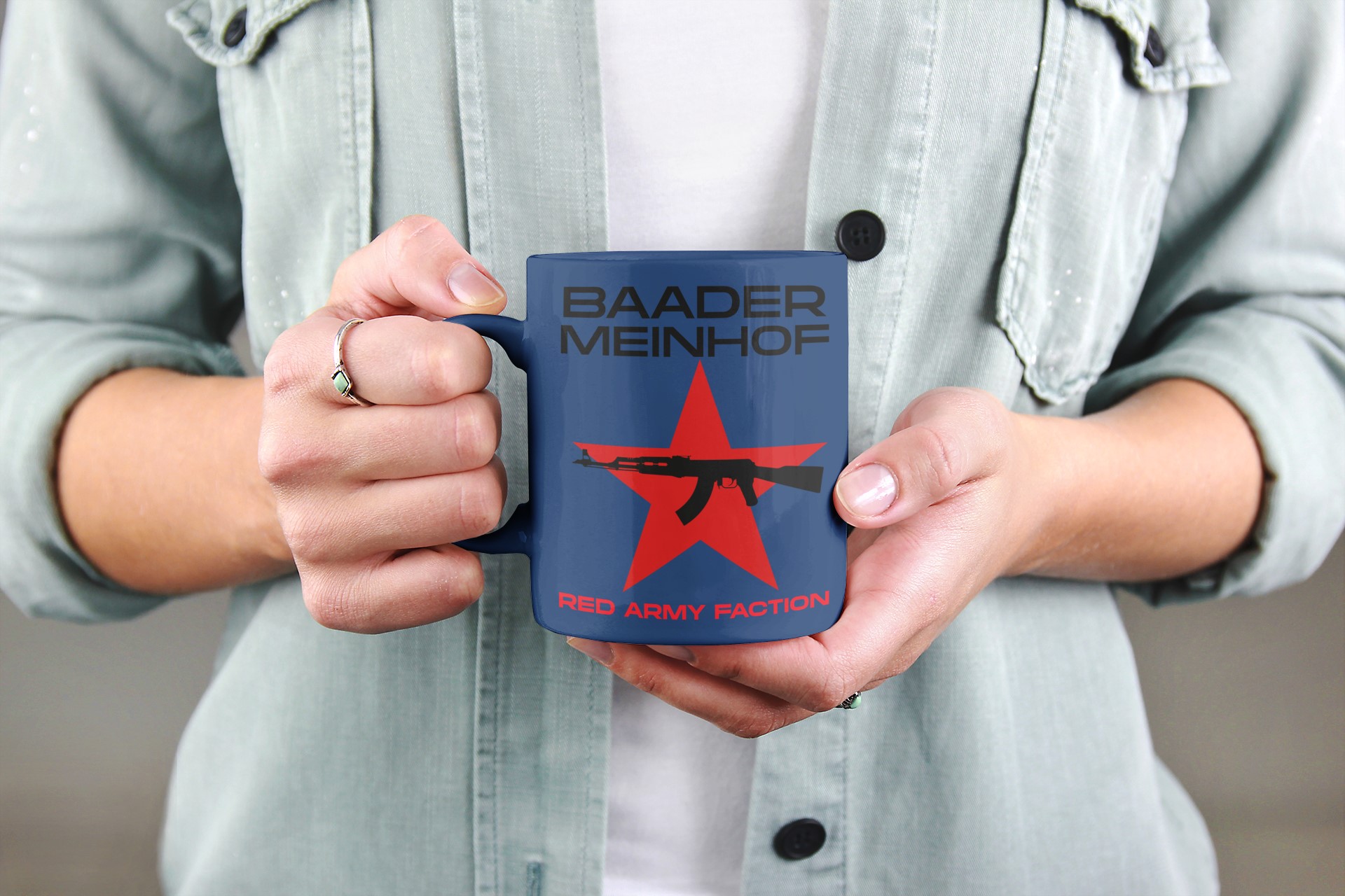 Political T-Shirts and Apparel - Baader Meinhof, ETA | Unique Designs. Baader Meinhof 11oz ceramic mug or Enamel mug