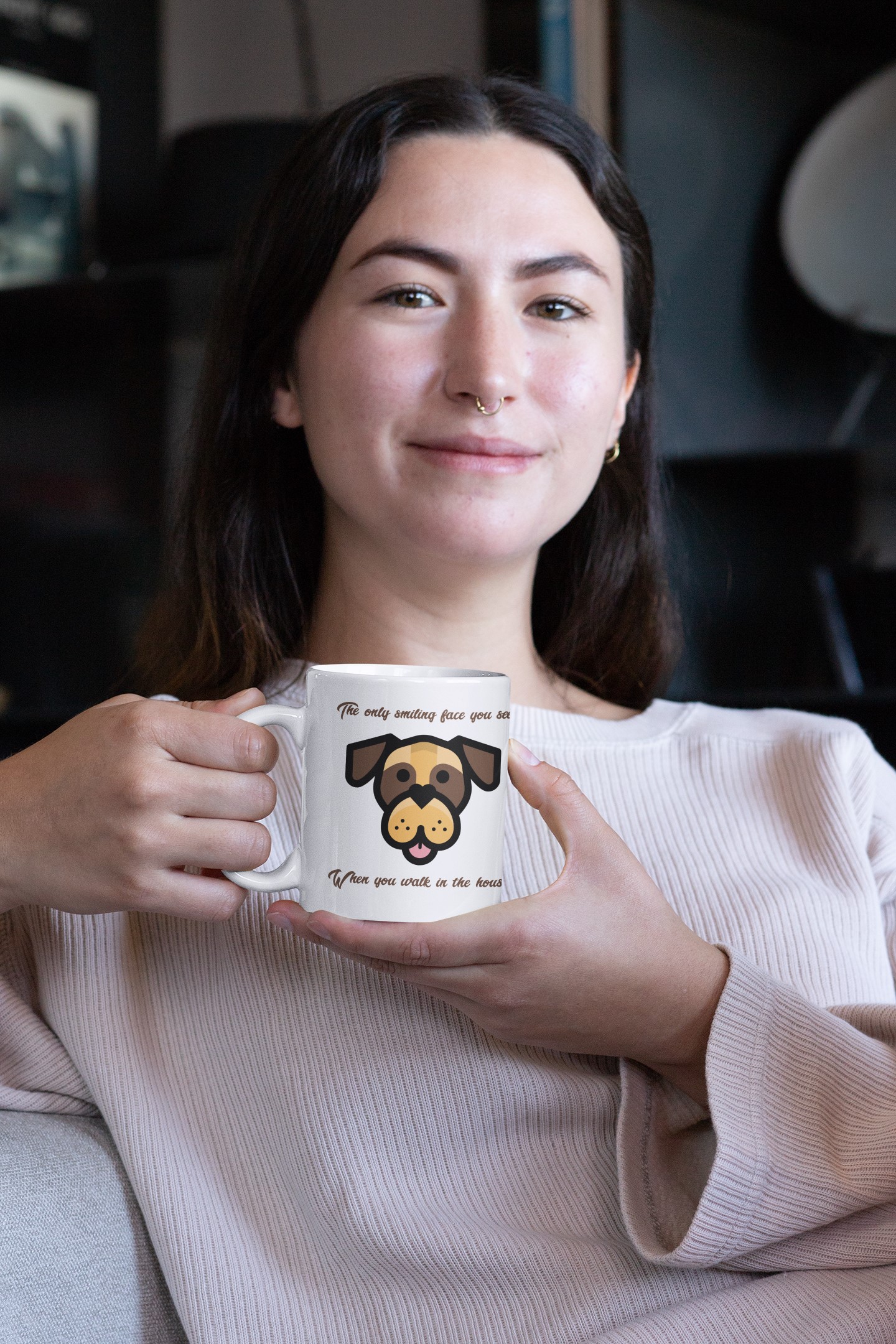 Unique and Original Mug Designs | Wide Variety of Subjects. 'Happy dog' mug