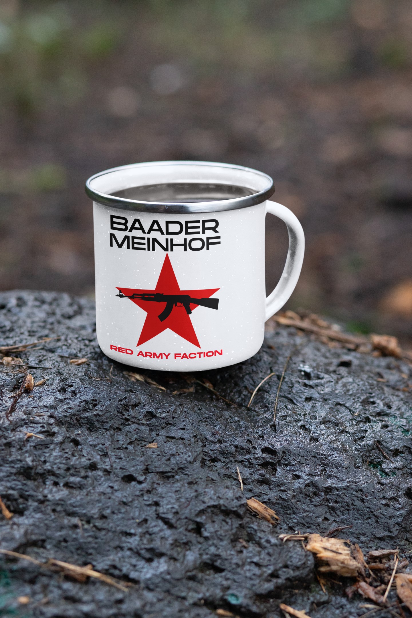 Political T-Shirts and Apparel - Baader Meinhof, ETA | Unique Designs. Revolutionary Enamel mugs