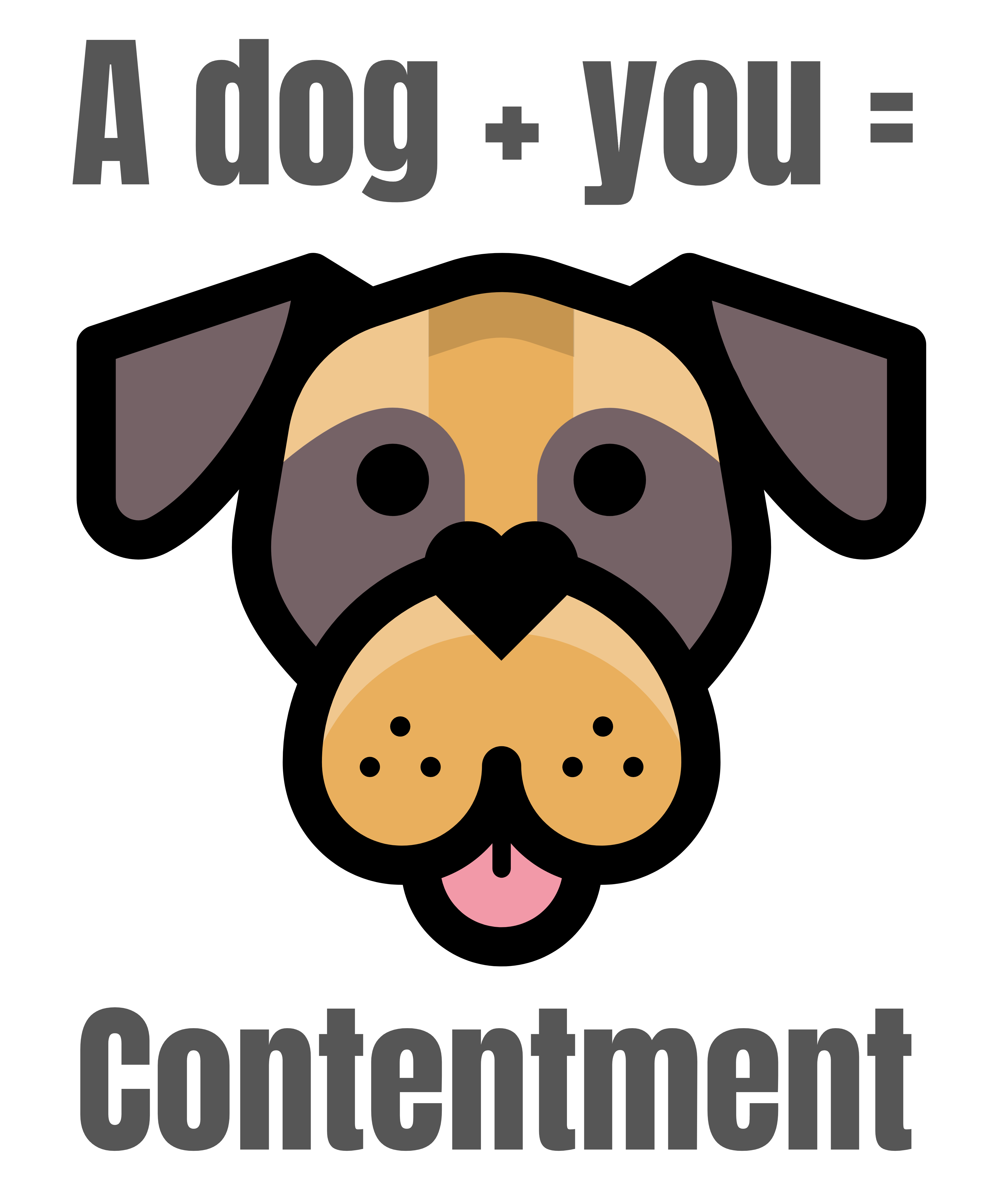 Unique and Original Mug Designs | Wide Variety of Subjects. 'A Dog+ You = Contentment' Mug