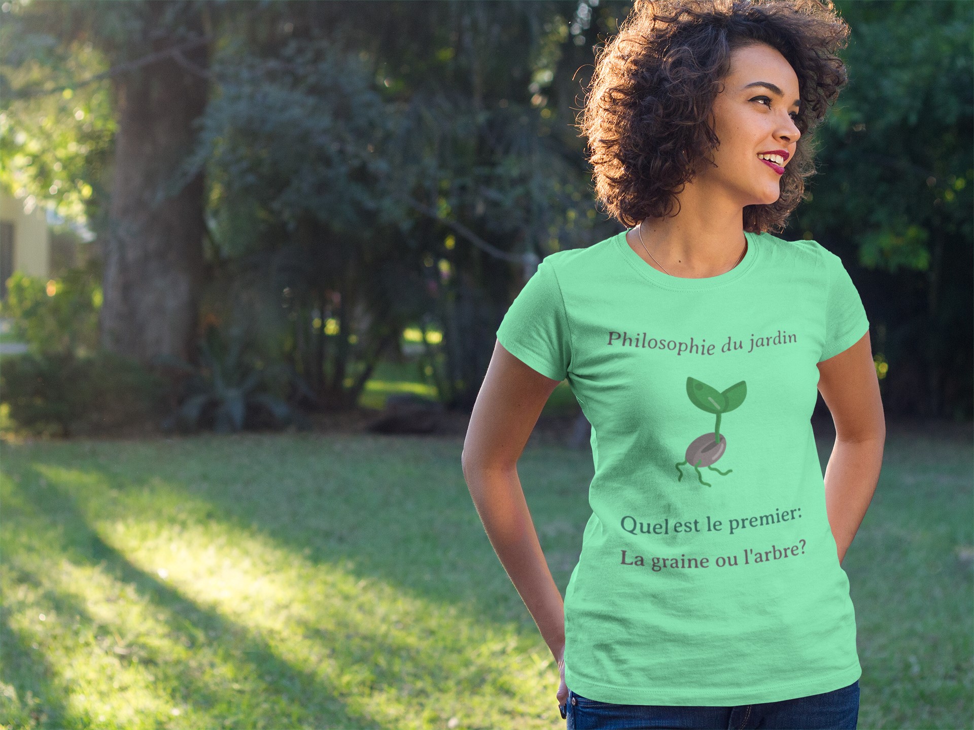 T-shirts and Apparel for Garden Lovers | Gardening Clothing. 'Philosophie du jardin' T-shirt pour elle