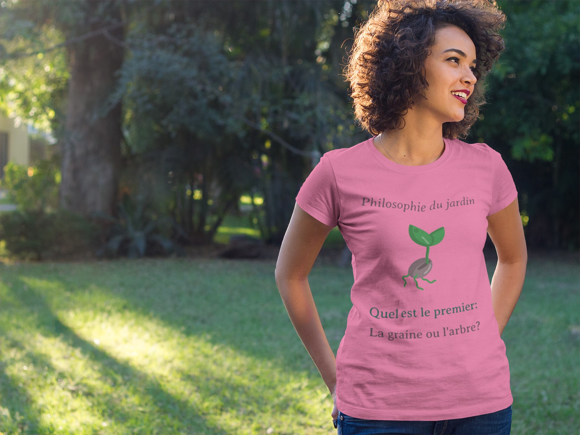 T-shirts and Apparel for Garden Lovers | Gardening Clothing. 'Philosophie du jardin' T-shirt pour elle