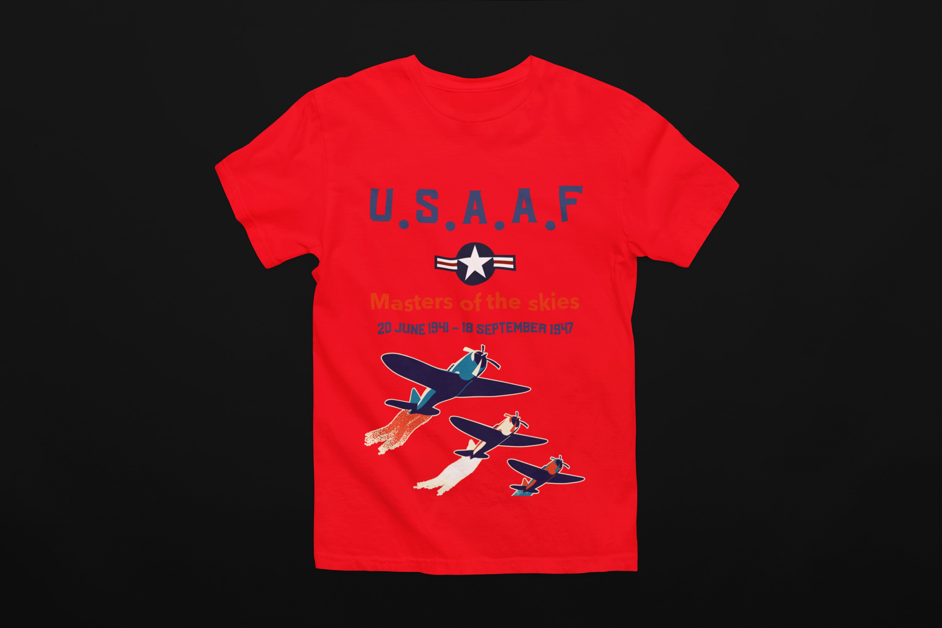 Military Inspired T-Shirts and WW2 Memorial Apparel | Unique Designs. 'USAAF' T-shirt