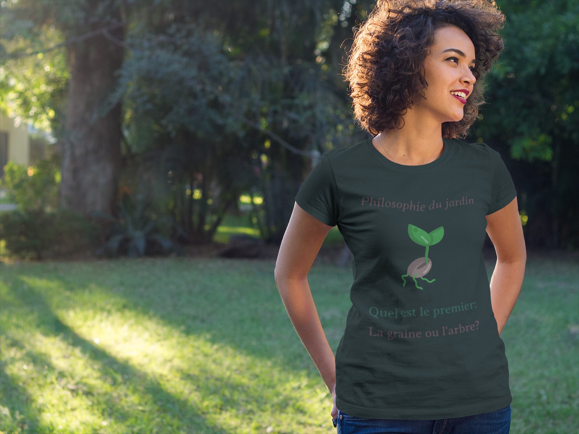 T-shirts and Apparel for Garden Lovers | Gardening Clothing. 'Philosophie du jardin' T-shirt