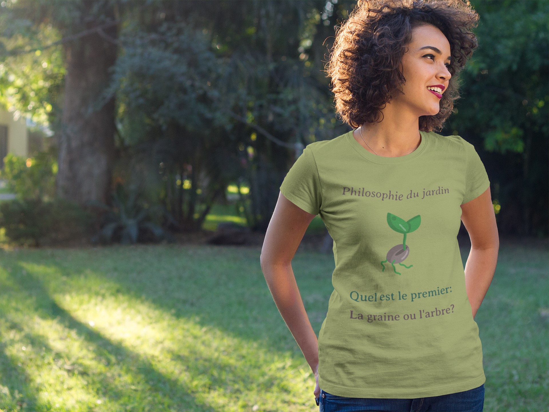 T-shirts and Apparel for Garden Lovers | Gardening Clothing. 'Philosophie du jardin' T-shirt