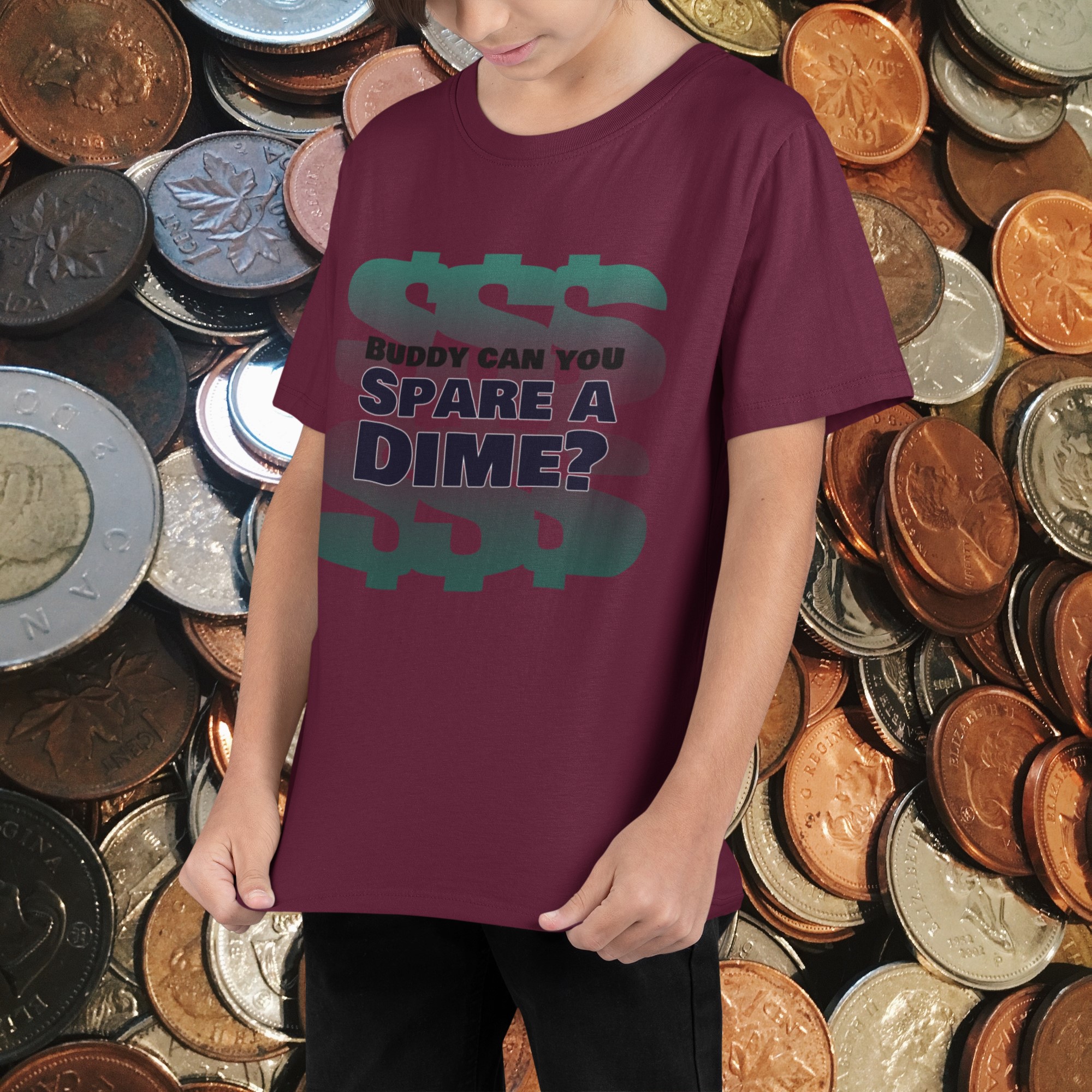 Humorous T-Shirts | Light-Hearted Designs for Modern Life. 'Buddy dime' T-shirt