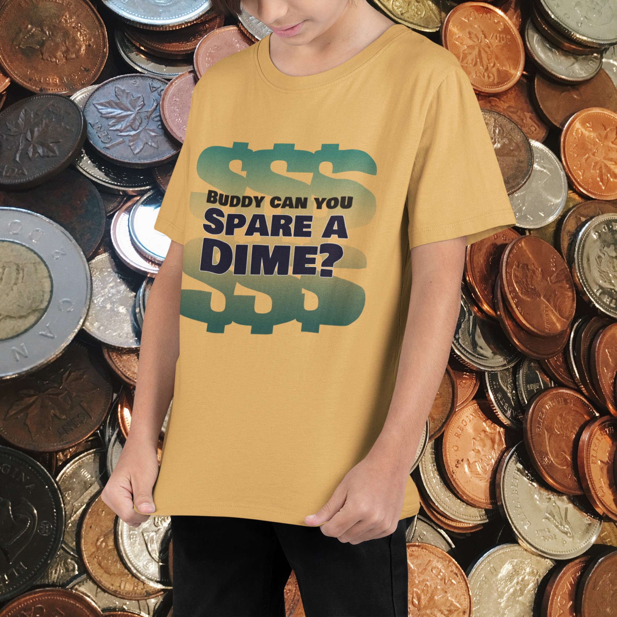 Humorous T-Shirts | Light-Hearted Designs for Modern Life. 'Buddy dime' T-shirt