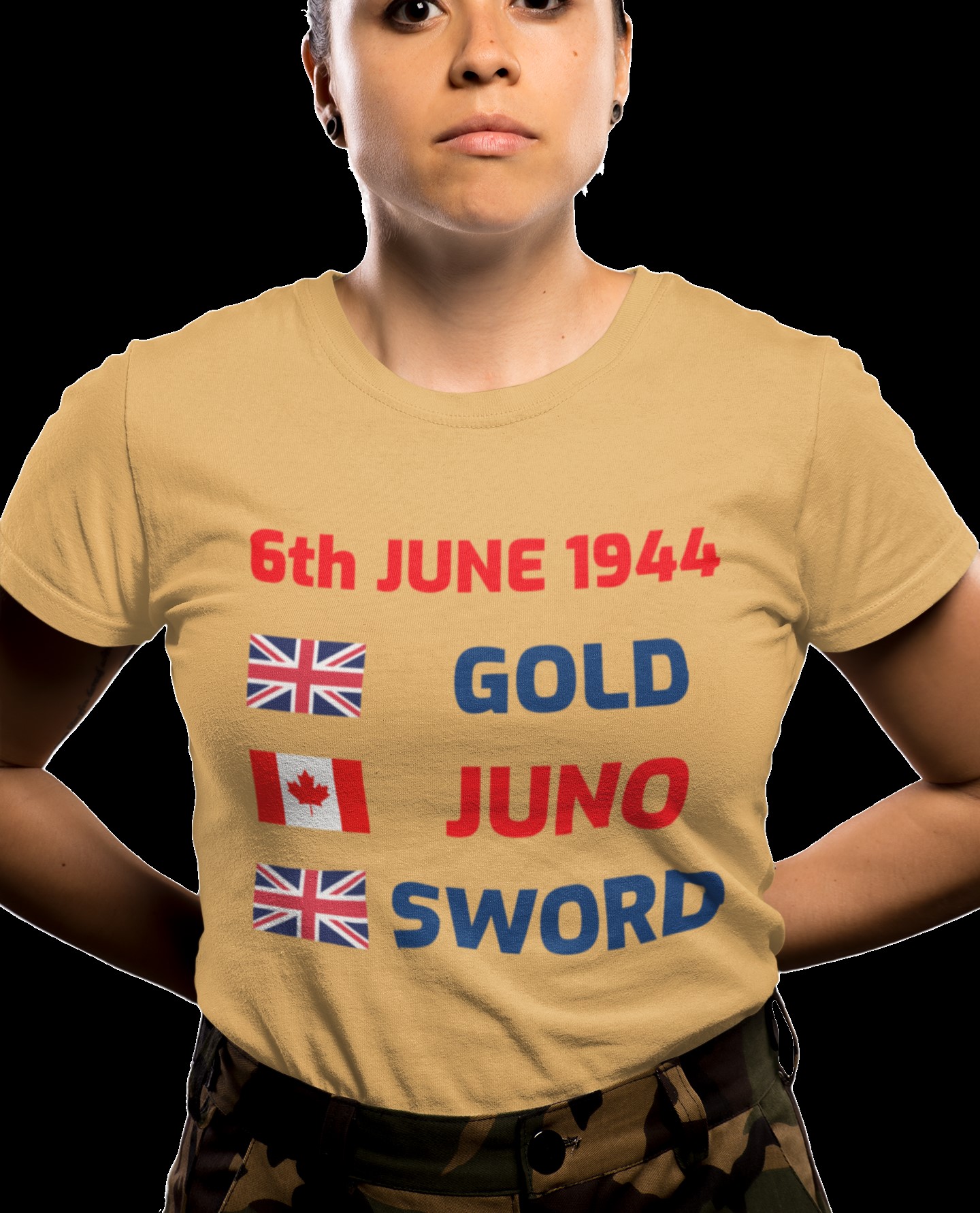 Military Inspired T-Shirts and WW2 Memorial Apparel | Unique Designs. 'D-Day British Canadian beaches' T-shirt