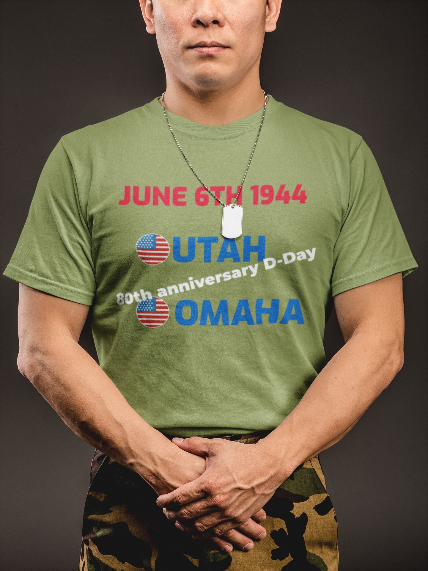 Military Inspired T-Shirts and WW2 Memorial Apparel | Unique Designs. 'D-Day American Beaches' T-shirt