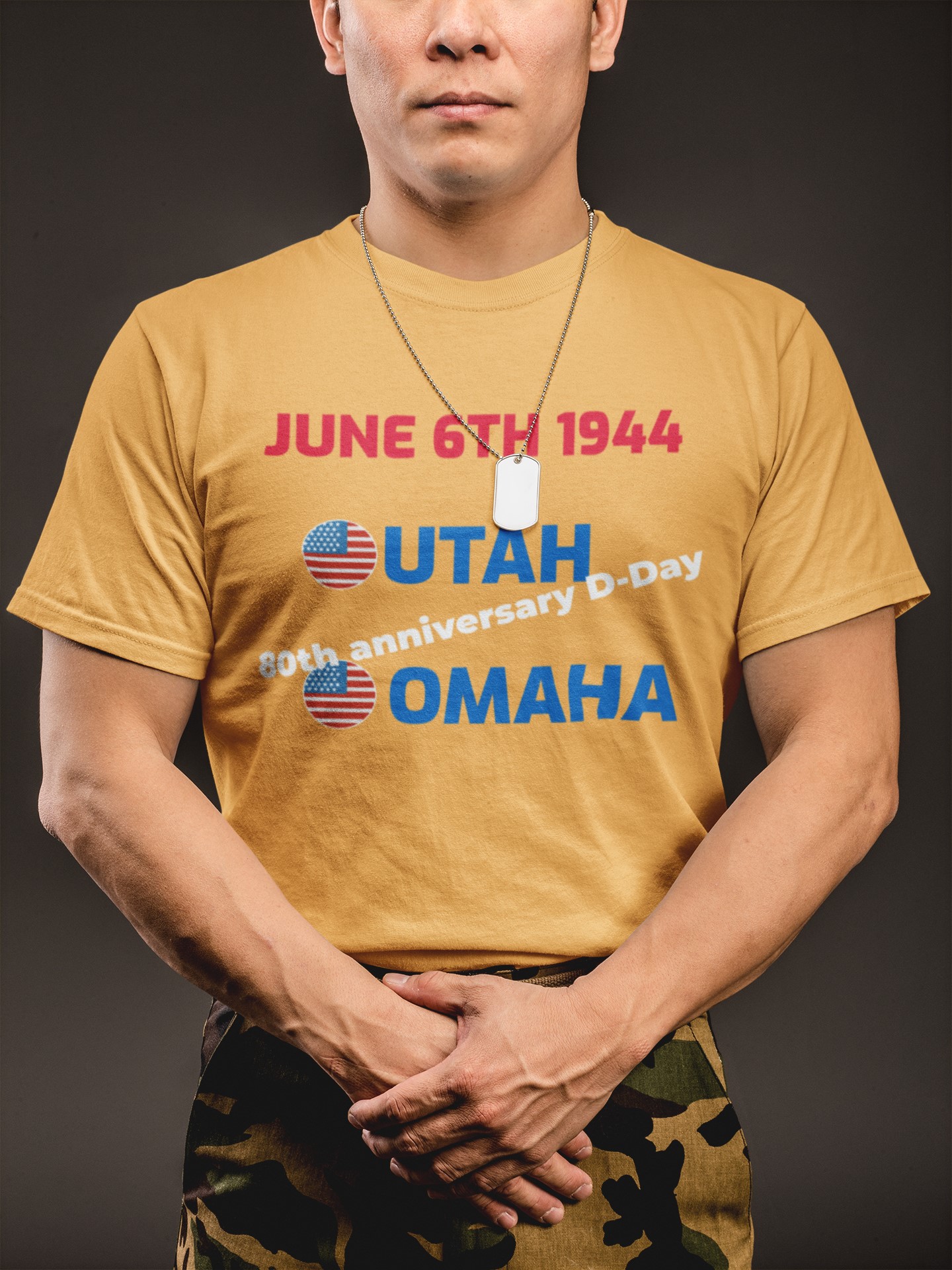 Military Inspired T-Shirts and WW2 Memorial Apparel | Unique Designs. 'D-Day American Beaches' T-shirt