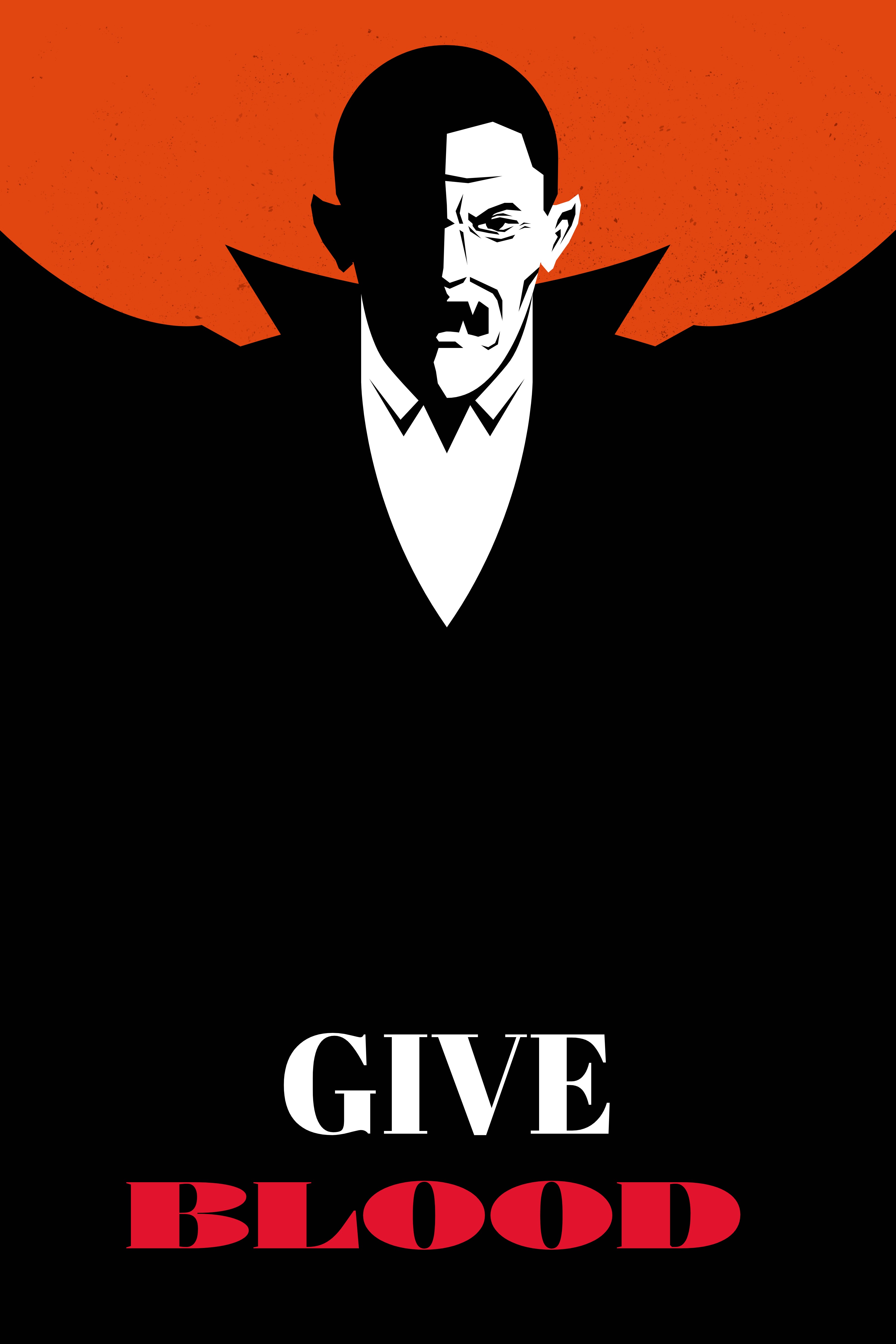 Art Posters and Canvases for Stylistic Home Decor. 'Give Blood' Premium Heavy weight Matte paper Poster