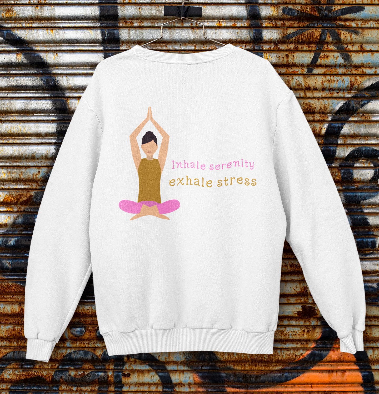 Tank Tops, T-Shirts, and Sweatshirts for Your Yoga Regime. 'Inhale serenity' Sweatshirt