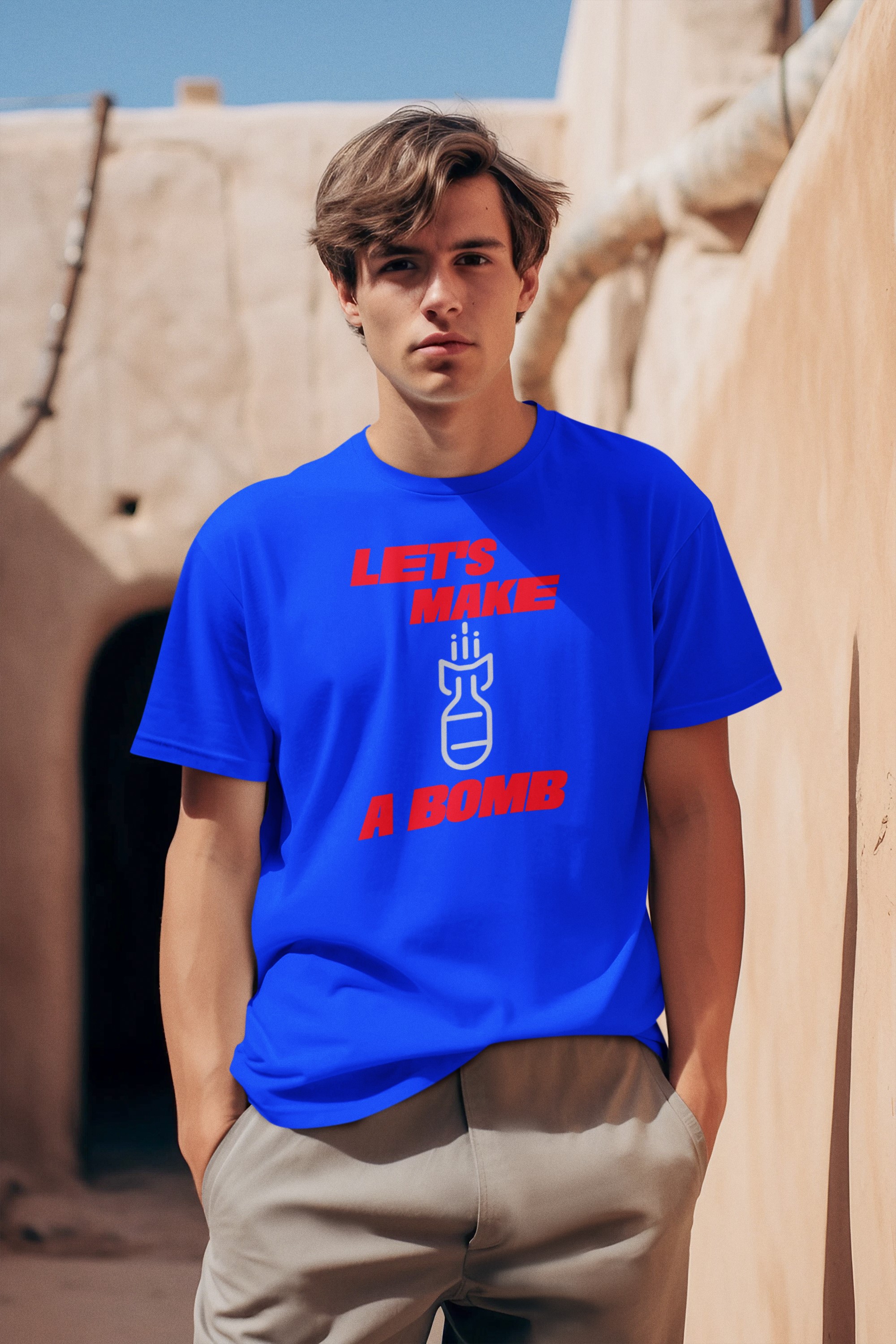 Humorous T-Shirts | Light-Hearted Designs for Modern Life. 'Lets make a bomb' T-shirt