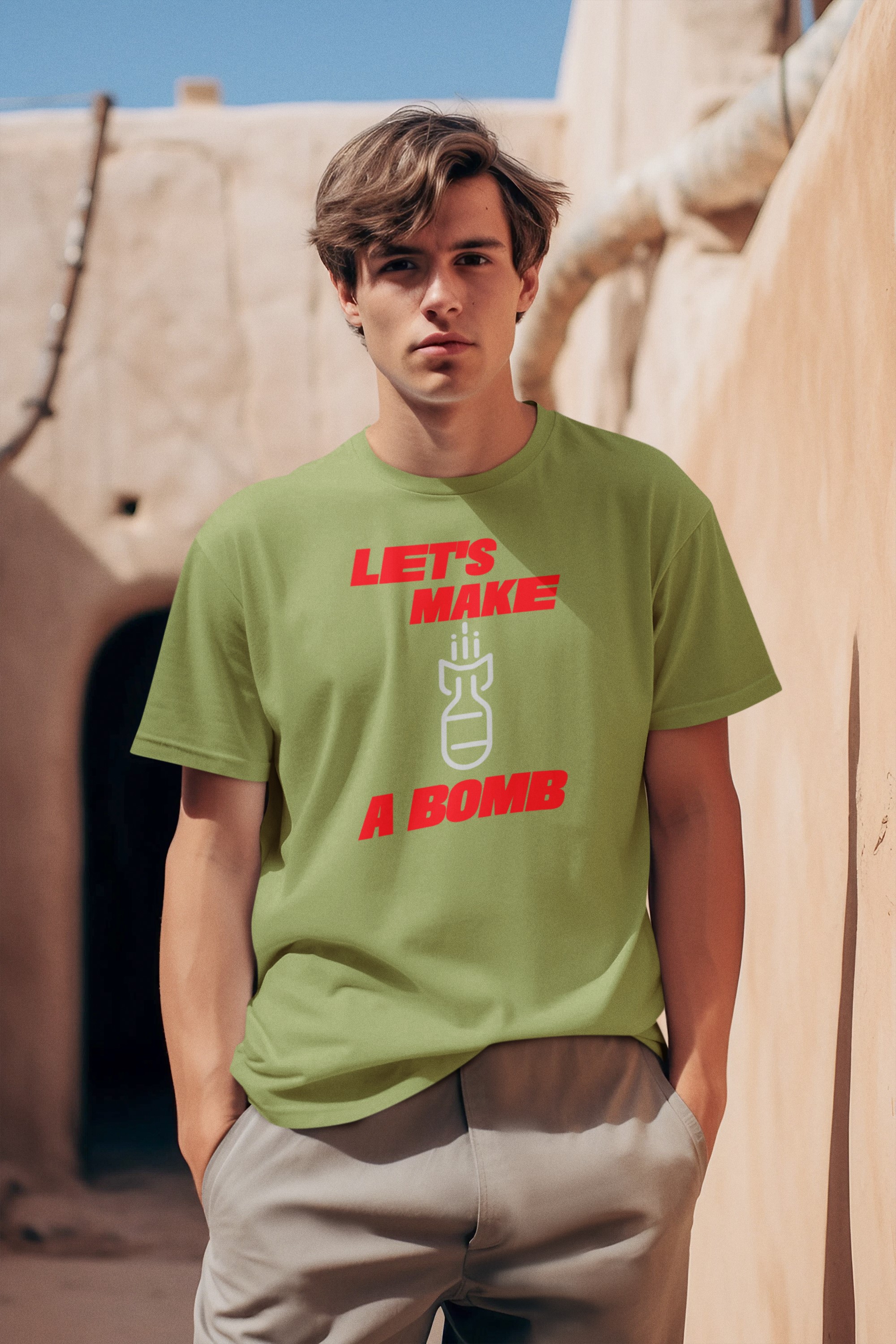 Humorous T-Shirts | Light-Hearted Designs for Modern Life. 'Lets make a bomb' T-shirt