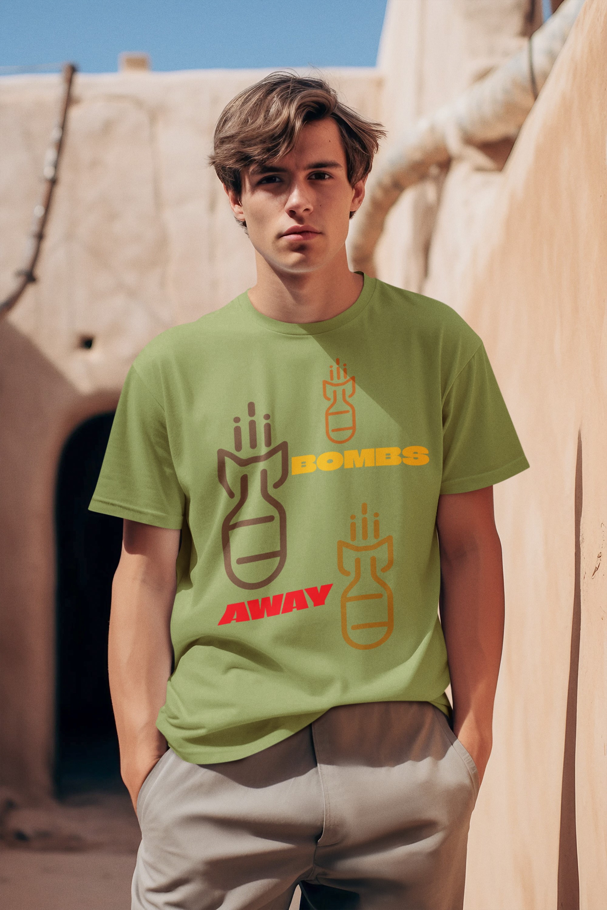 Humorous T-Shirts | Light-Hearted Designs for Modern Life. 'Bombs Away' T-shirt