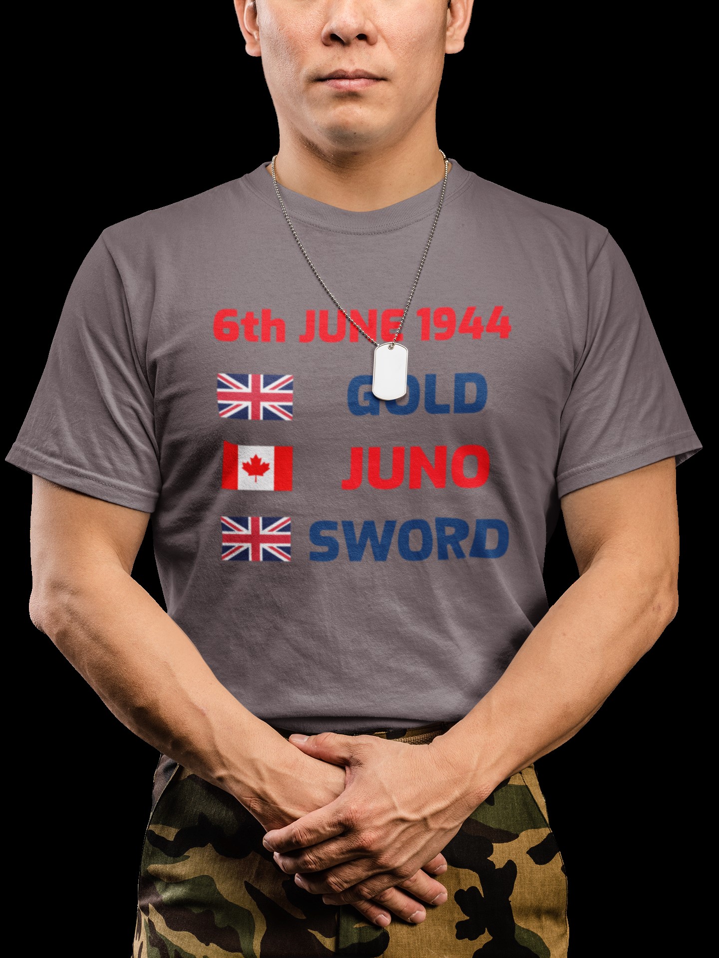 Military Inspired T-Shirts and WW2 Memorial Apparel | Unique Designs. 'D-Day British Canadian beaches' T-shirt