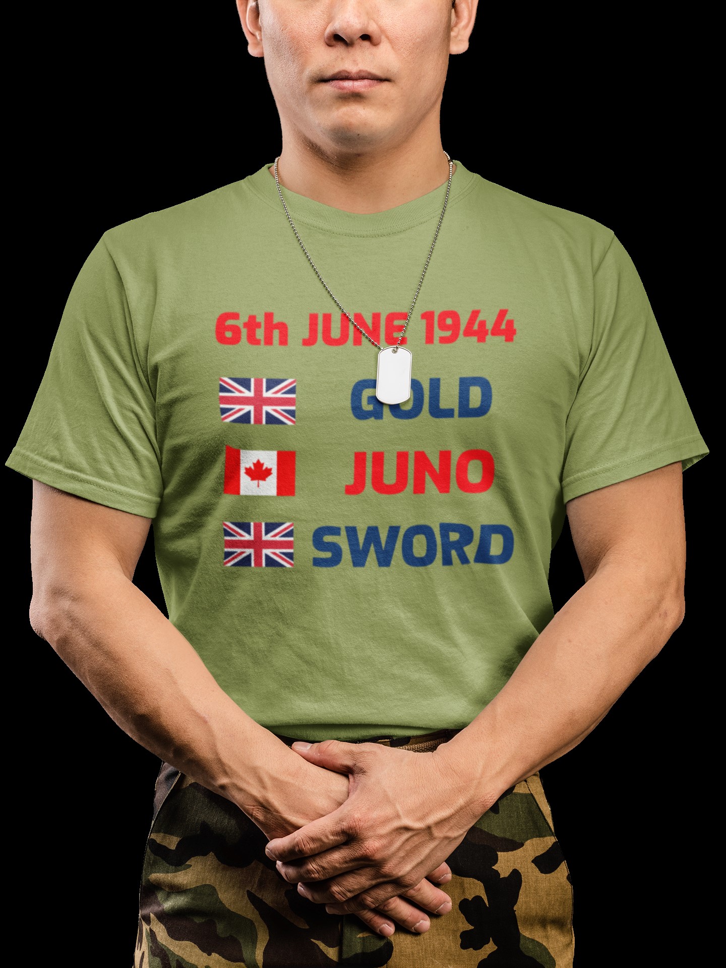 Military Inspired T-Shirts and WW2 Memorial Apparel | Unique Designs. 'D-Day British Canadian beaches' T-shirt