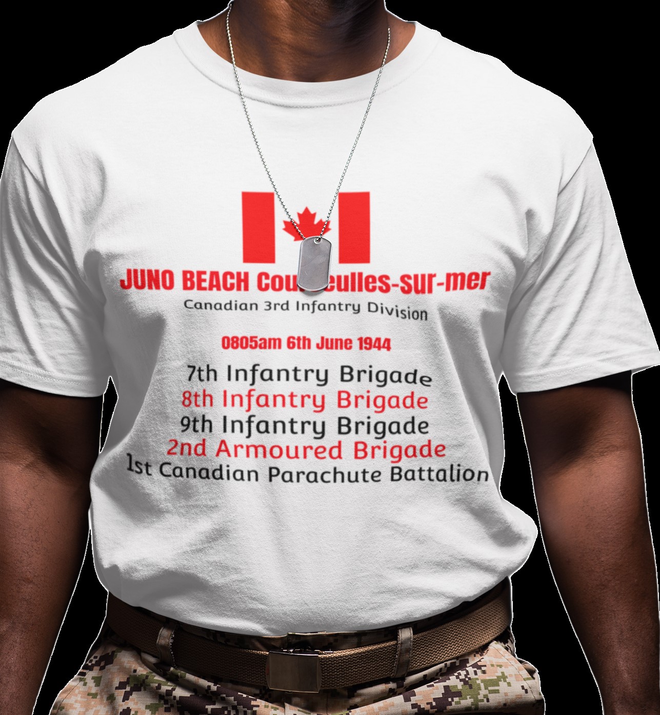 Juno Beach D-Day commemoration T-shirt. Military Inspired T-Shirts | D-Day & WW2 Designs