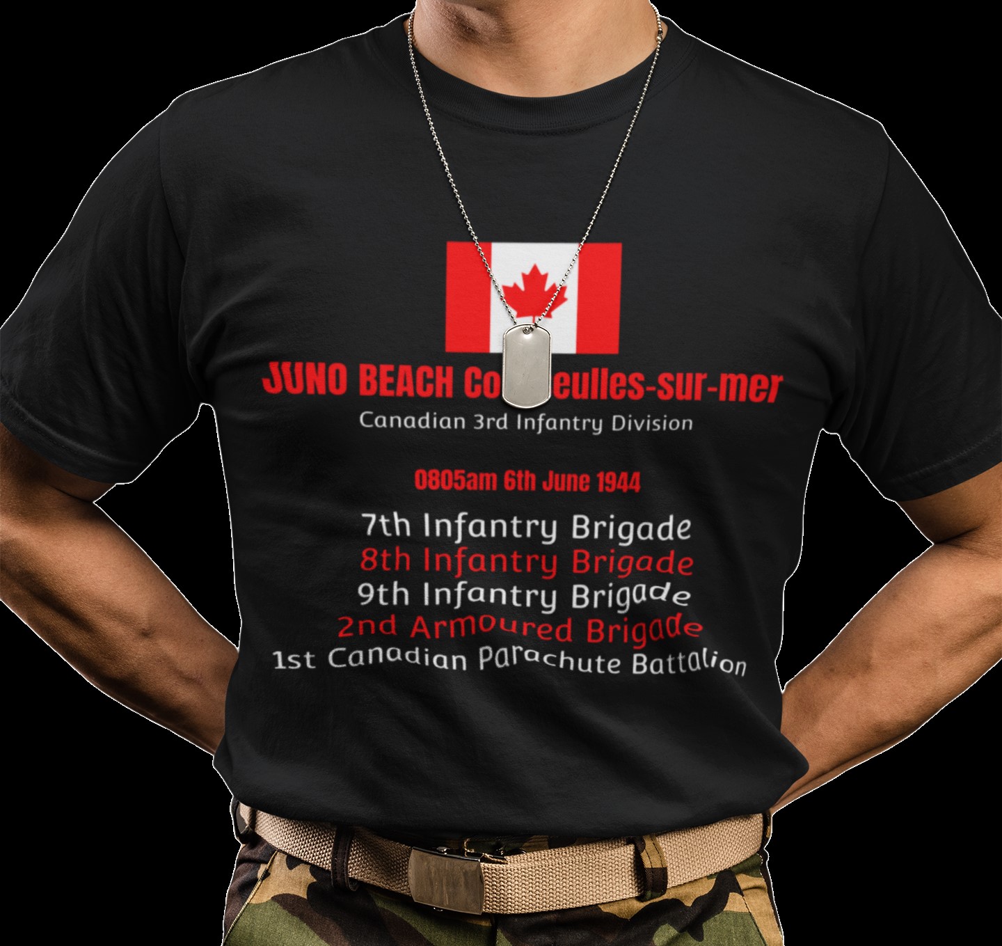 Juno Beach D-Day commemoration T-shirt. Military Inspired T-Shirts | D-Day & WW2 Designs