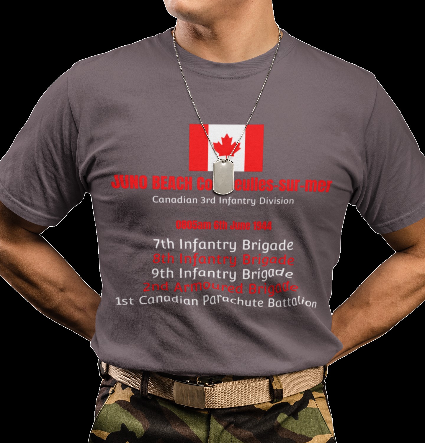 Juno Beach D-Day commemoration T-shirt. Military Inspired T-Shirts | D-Day & WW2 Designs