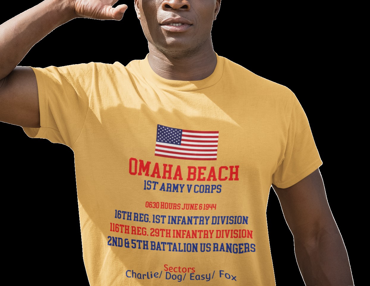 Omaha Beach D-Day commemoration T-shirt. Military Inspired T-Shirts | D-Day & WW2 Designs