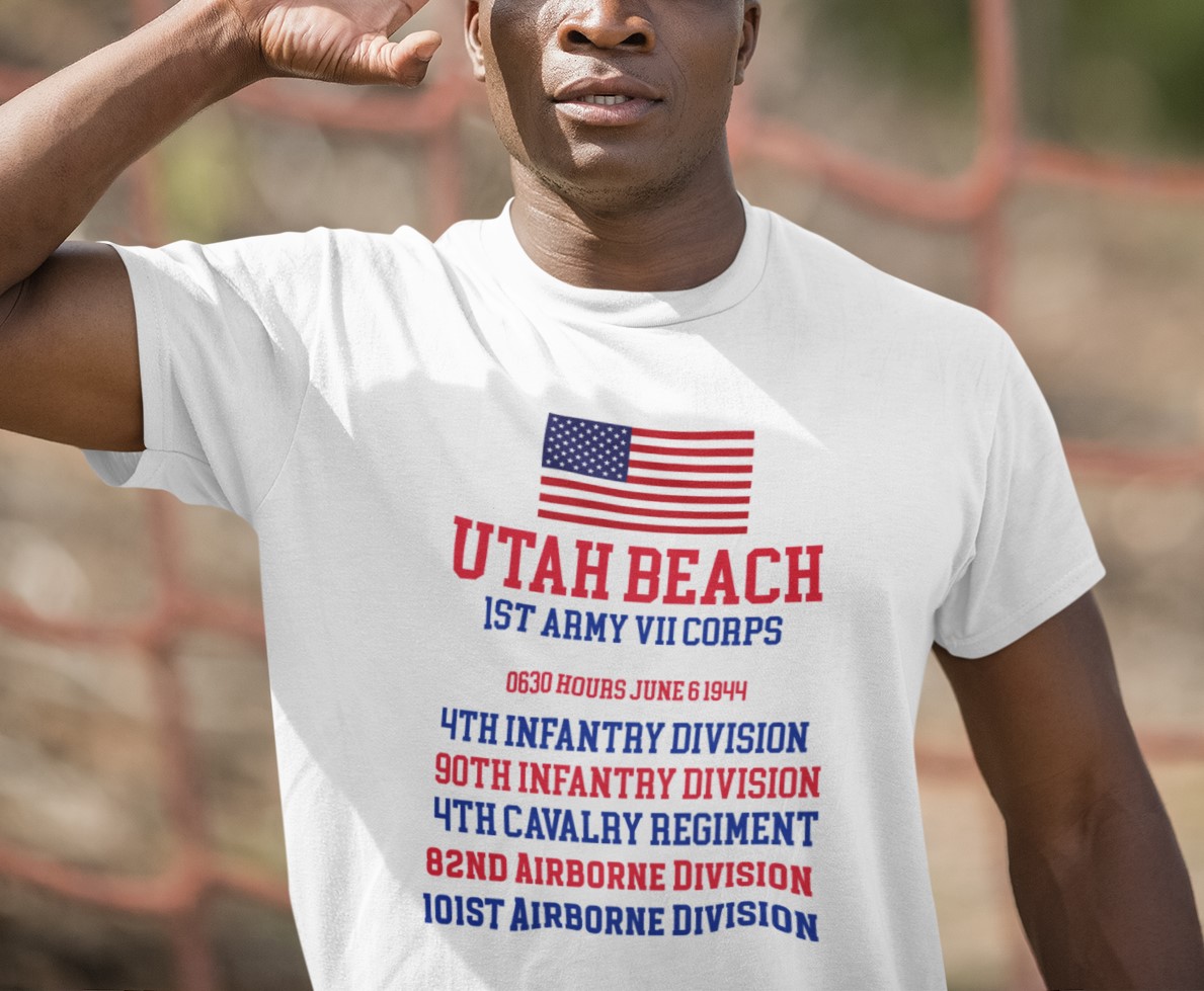 Utah Beach D-Day commemoration T-shirt. Military Inspired T-Shirts | D-Day & WW2 Designs