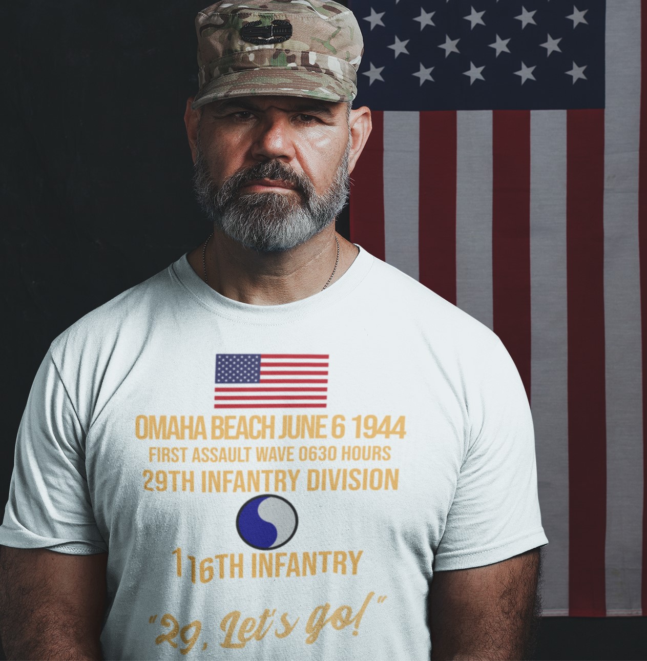 Omaha Beach "29, lets go!" T-shirt. Military Inspired T-Shirts | D-Day & WW2 Designs