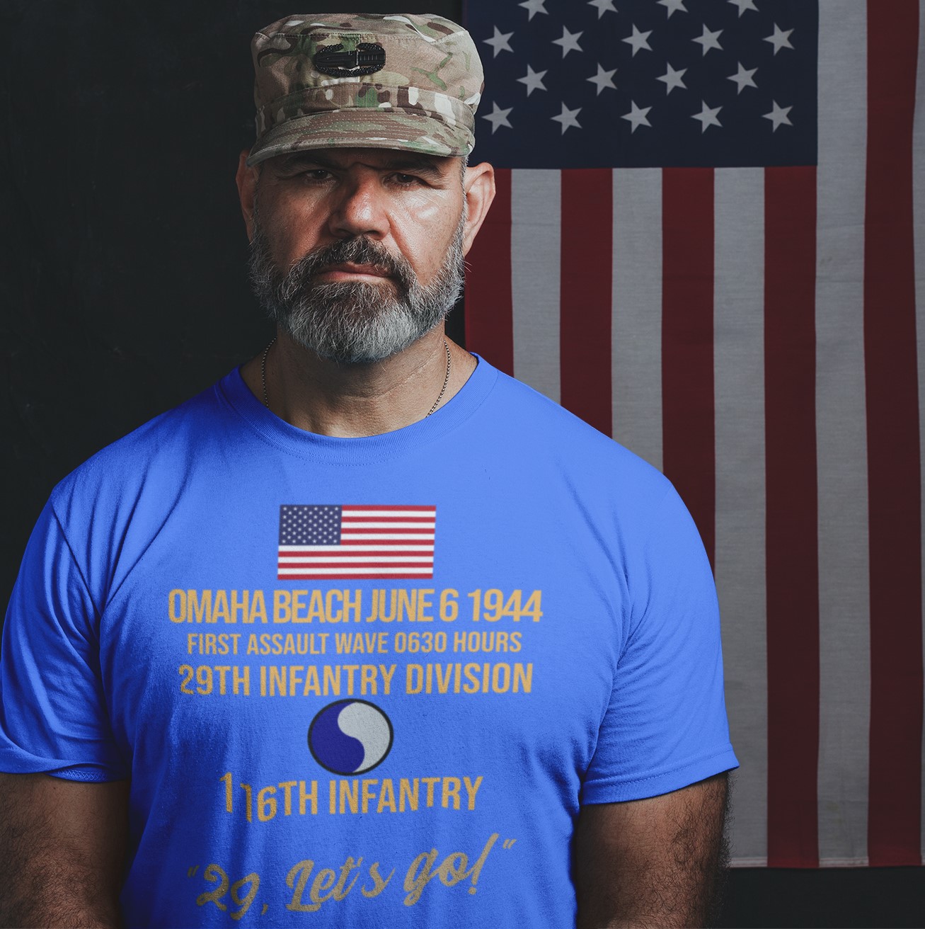 Omaha Beach "29, lets go!" T-shirt. Military Inspired T-Shirts | D-Day & WW2 Designs
