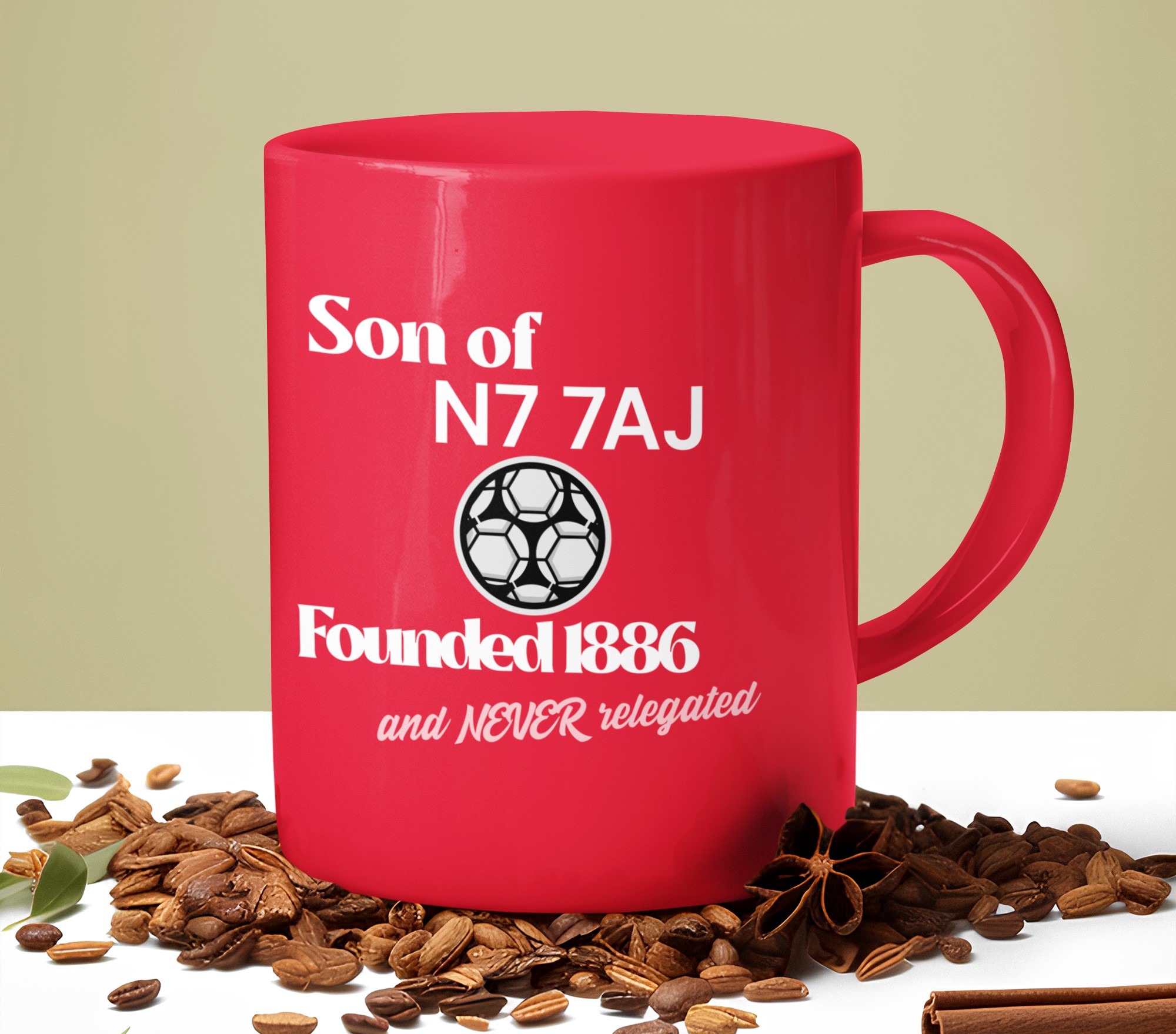 London Football Clubs 'Stadium Postcode' 'Son of' Mug Unique and Original Mug Designs | Wide Variety of Subjects.