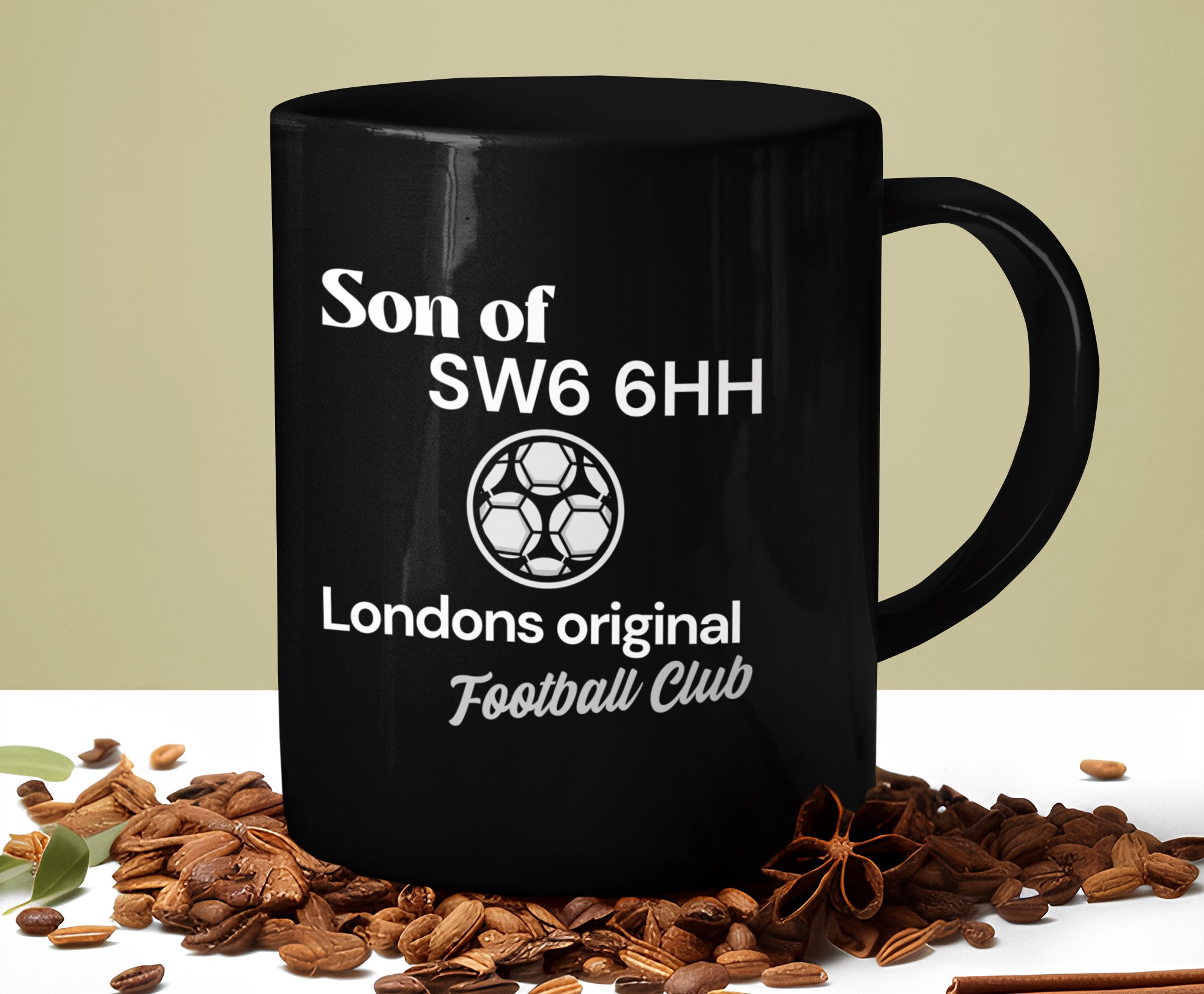 London Football Clubs 'Stadium Postcode' 'Son of' Mug Unique and Original Mug Designs | Wide Variety of Subjects.