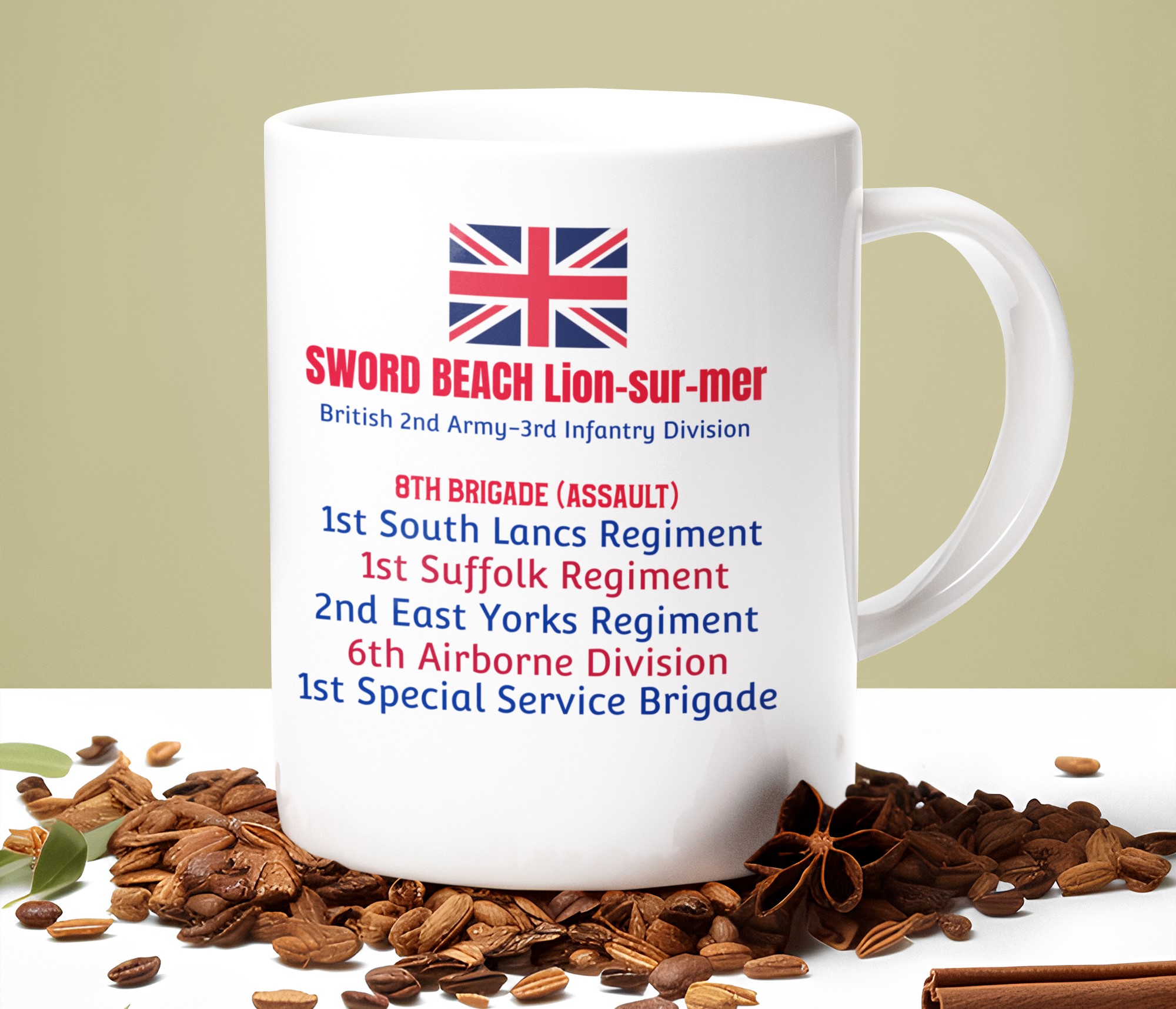 D-Day Commemoration mugs. Also available as Military Inspired T-Shirts | D-Day & WW2 Designs